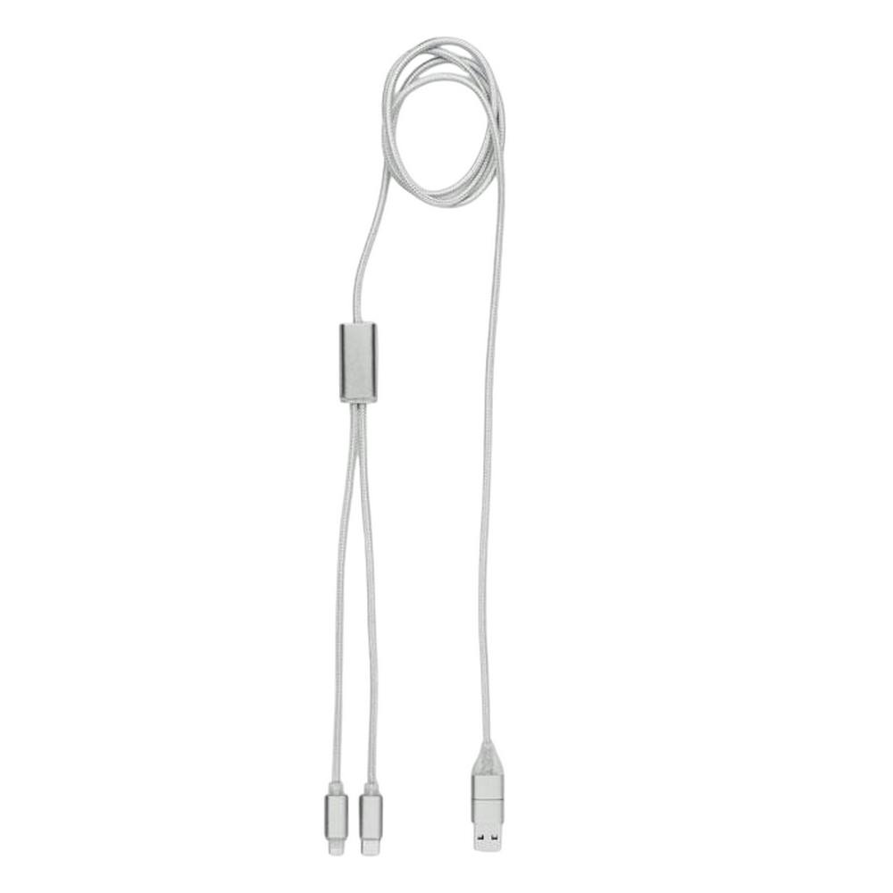 Midocean Silver Cablong 2 In 1 Charging Cable - One Size