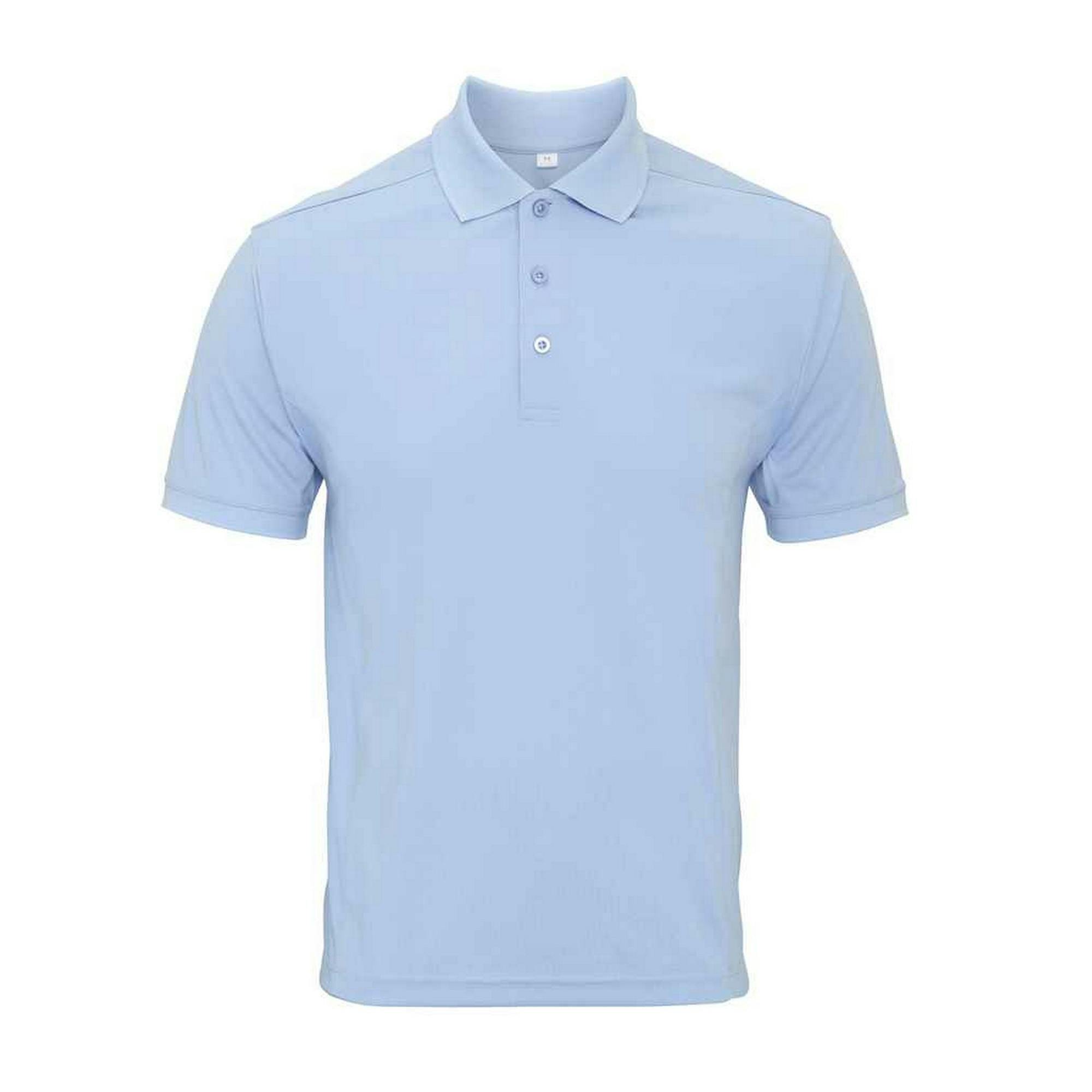 Premier Mens Coolchecker Pique Polo Shirt (Light Blue) - Size Large - Image 3