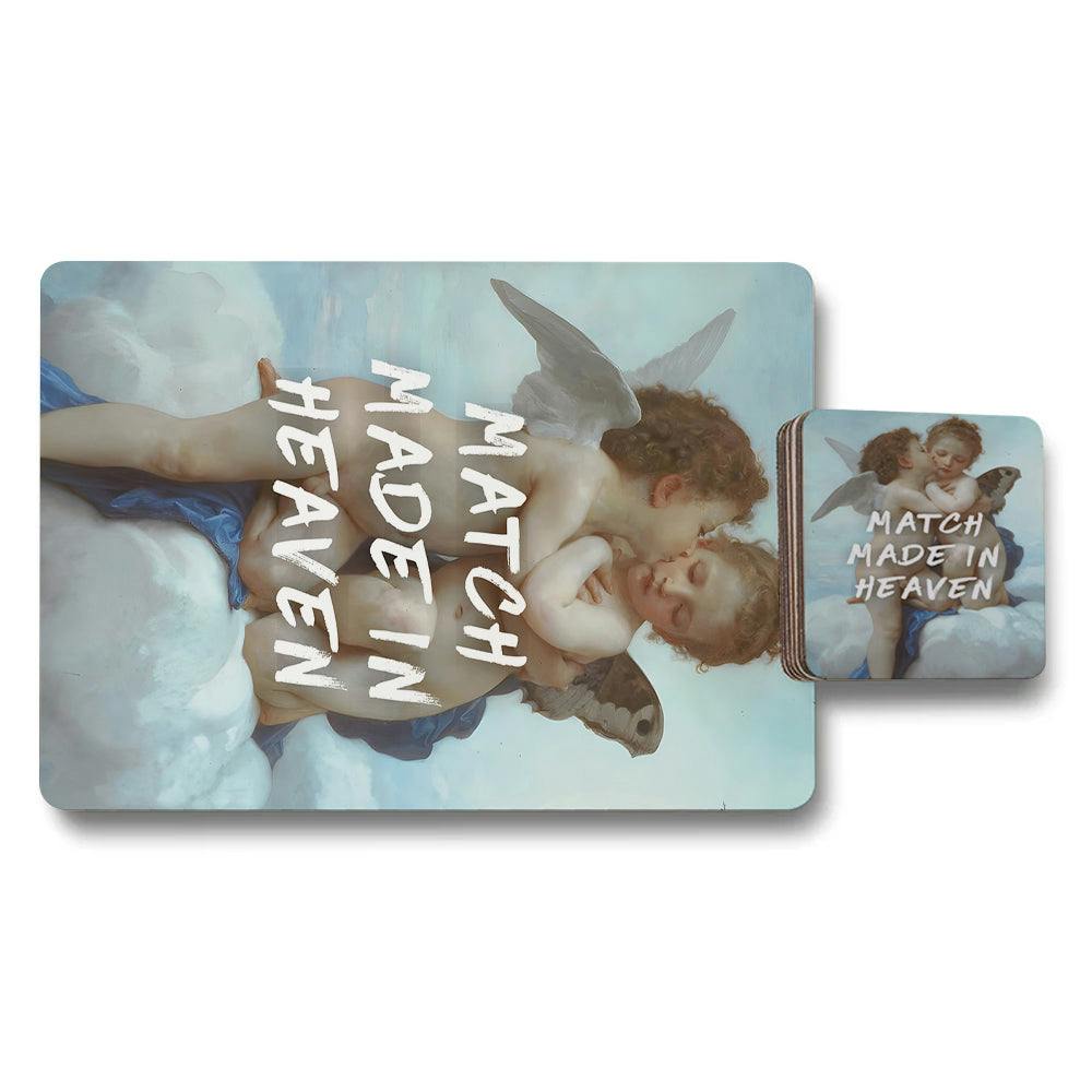 Rackhams Set Of 12 Placemats And Coasters With Designer Artwork And Wood Back