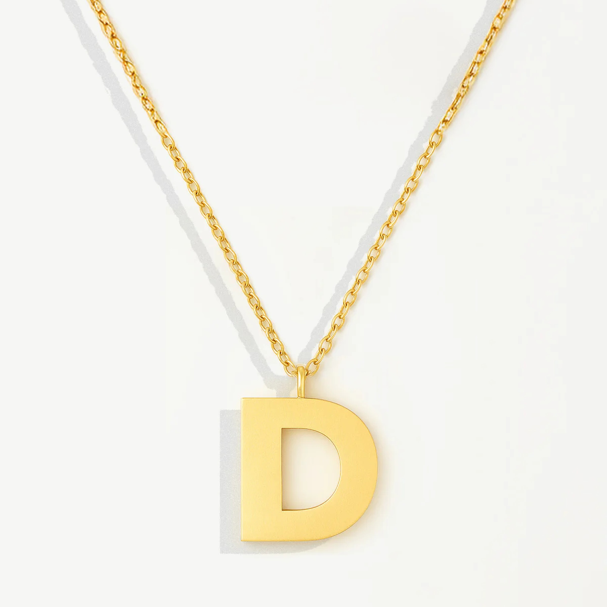 Muchv Gold Initial Pendant Necklace - D