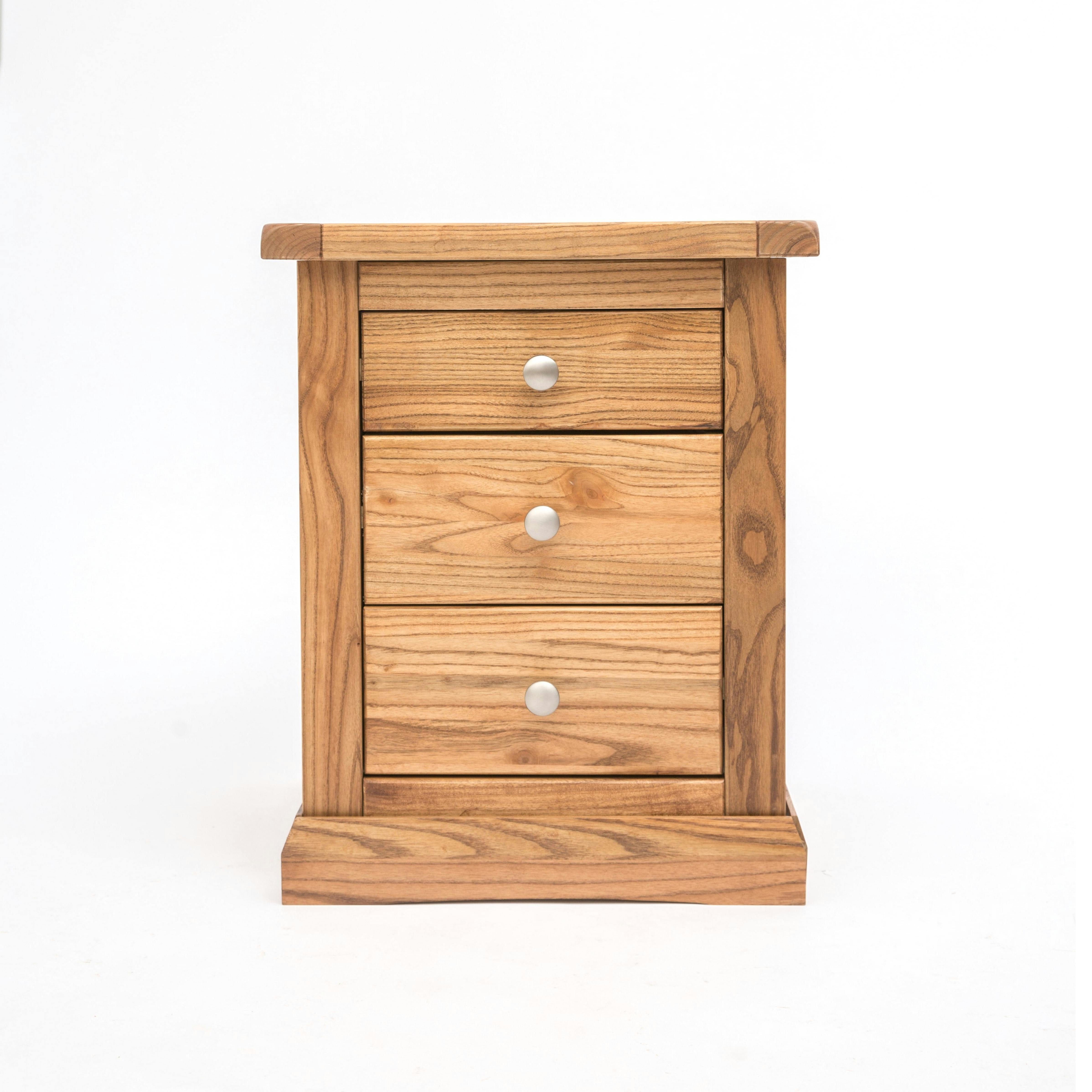 Cabinet Bits Salerno 3 Drawer Bedside Table - Natural