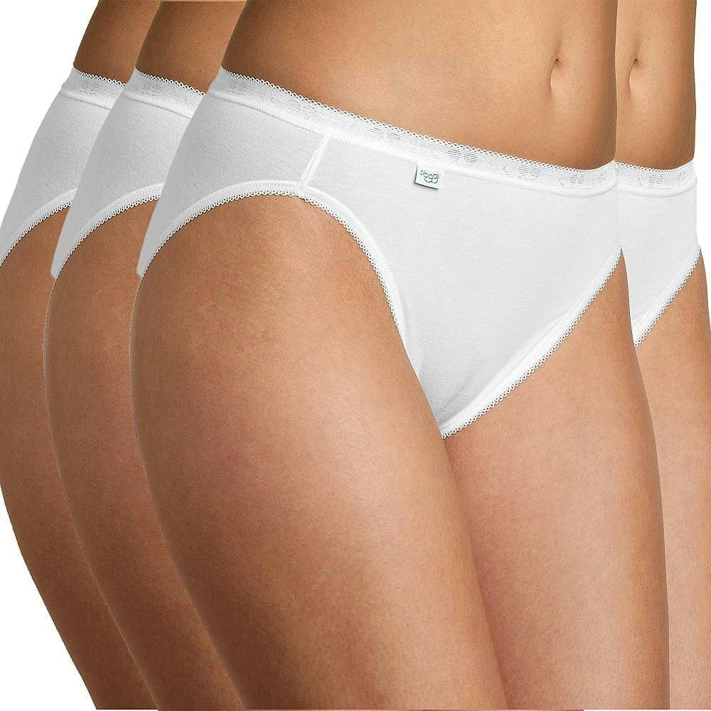 Sloggi Women's White Basic+ 4-Pack Tai Briefs, - 18