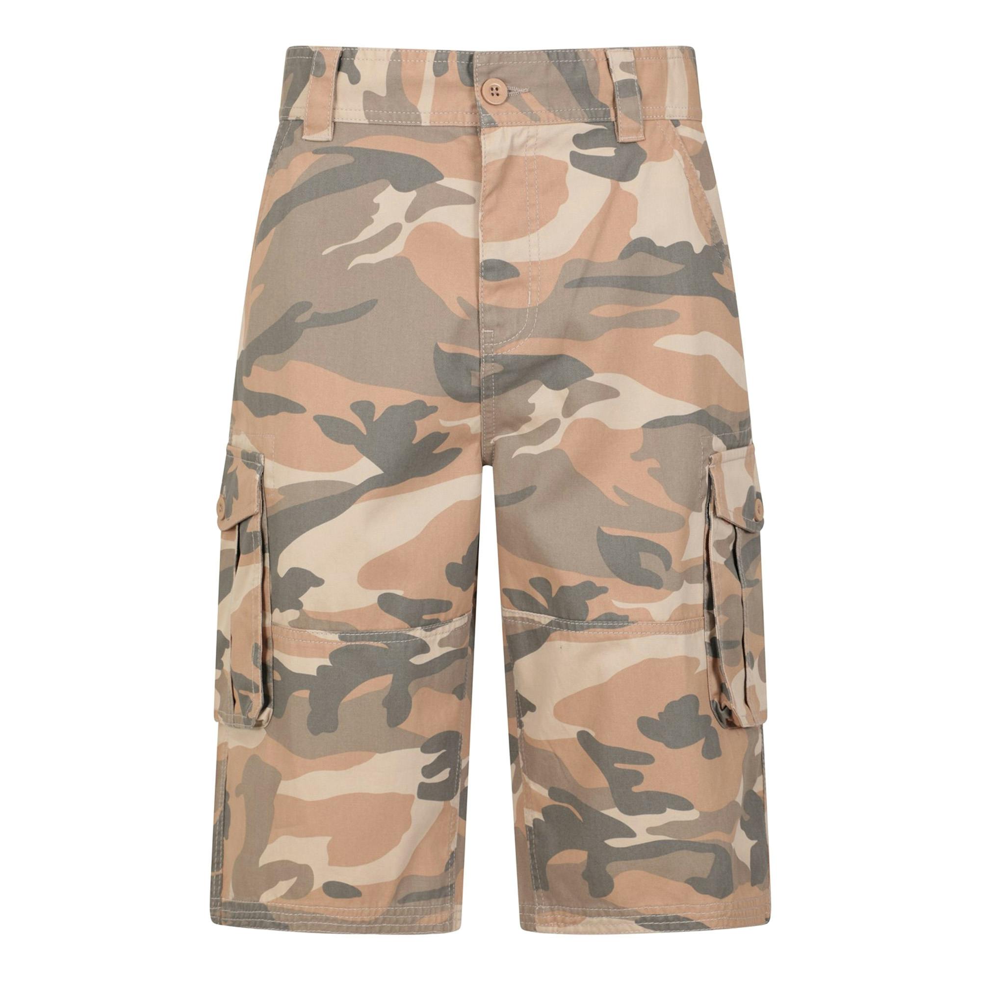 Mountain Warehouse Men's Brown Camo Cargo Shorts - 30R - 100% Cotton Twill
