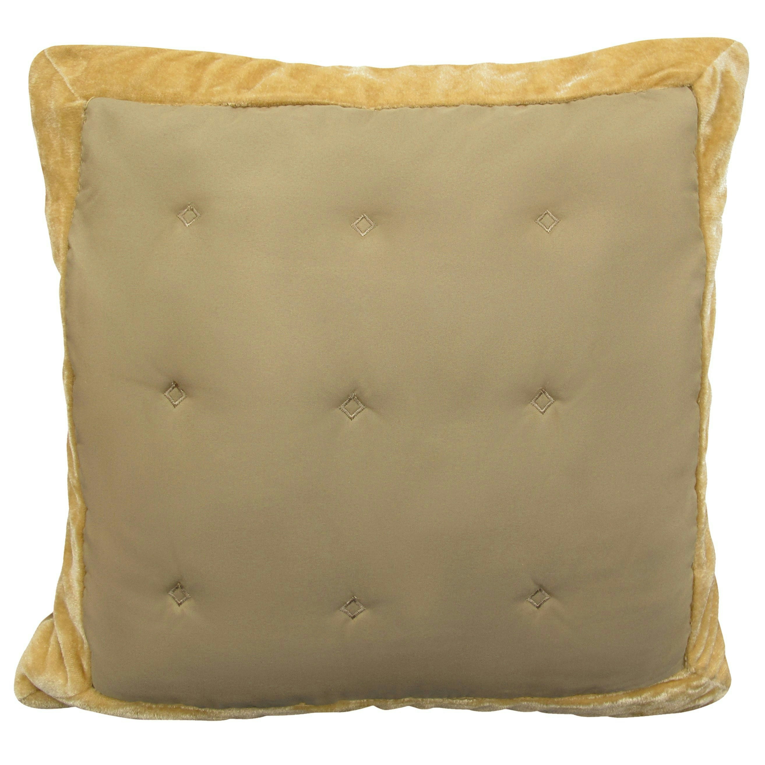 Intimates Modern Velvet Edge Cushion - 43Cm X 43Cm - Latte
