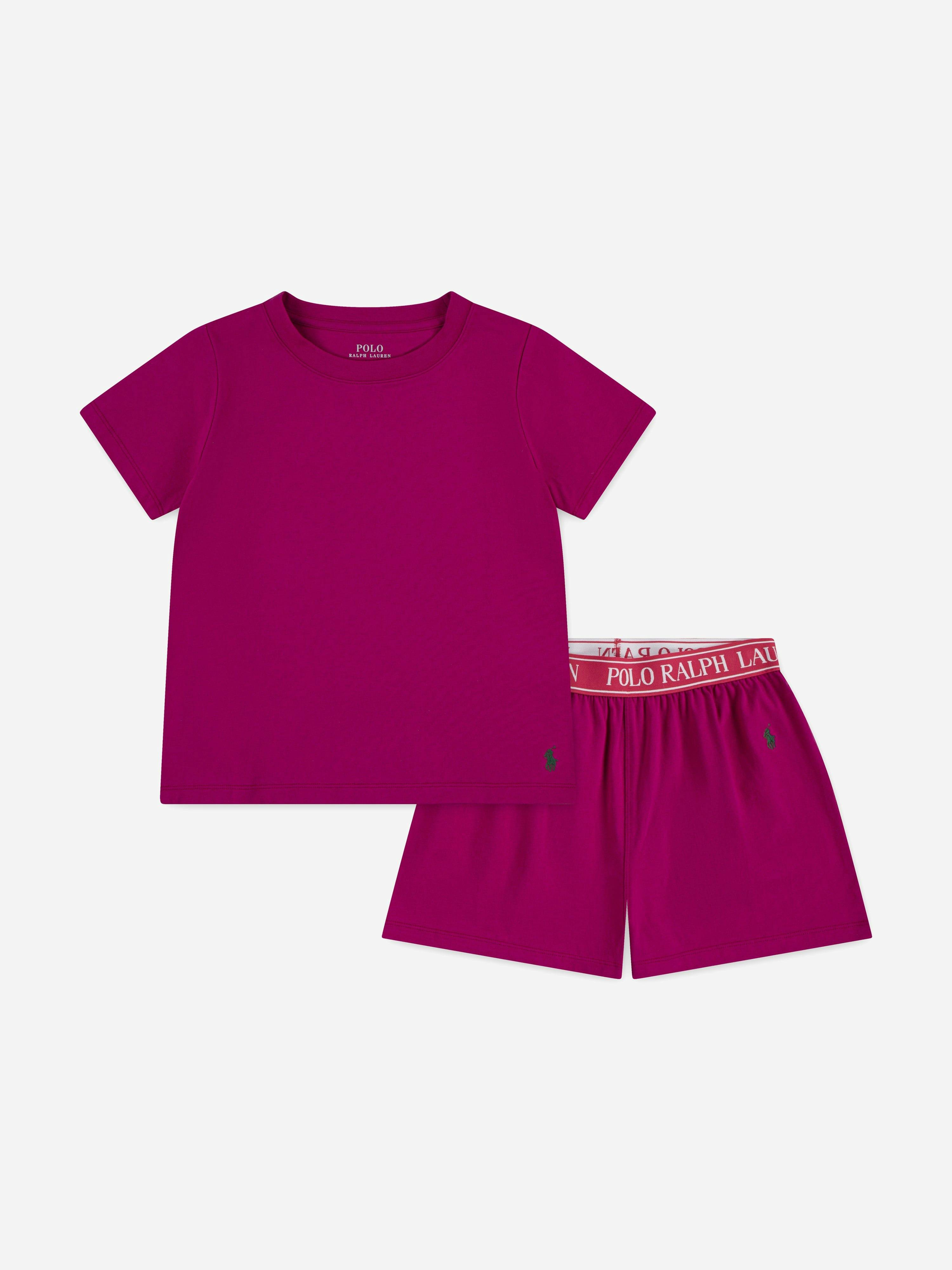 Ralph Lauren Kids Girls Pink Ralph Lauren Short Pyjama Set In - 7 Yrs (S)