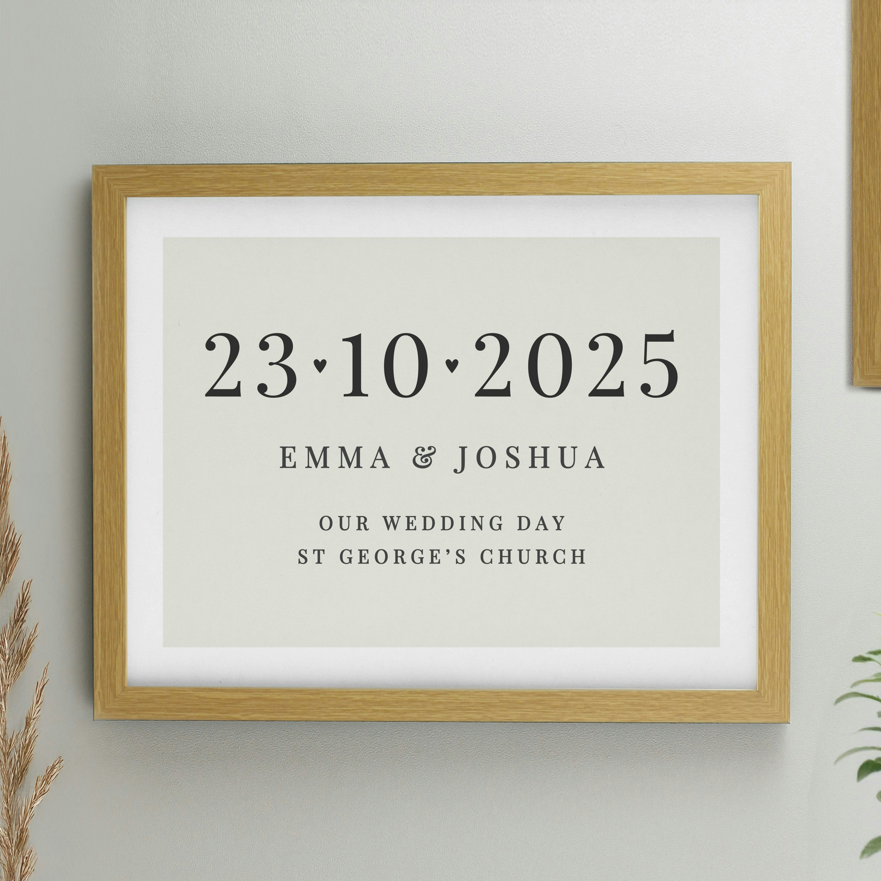Rackhams Personalised Special Date Oak Poster Frame