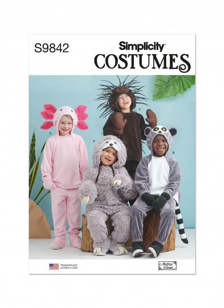 Simplicity Sewing Pattern 9842, Costumes, Onesies For Kids, A (3-4-5-6-7-8) - Intermediate - A (3-4-5-6-7-8)