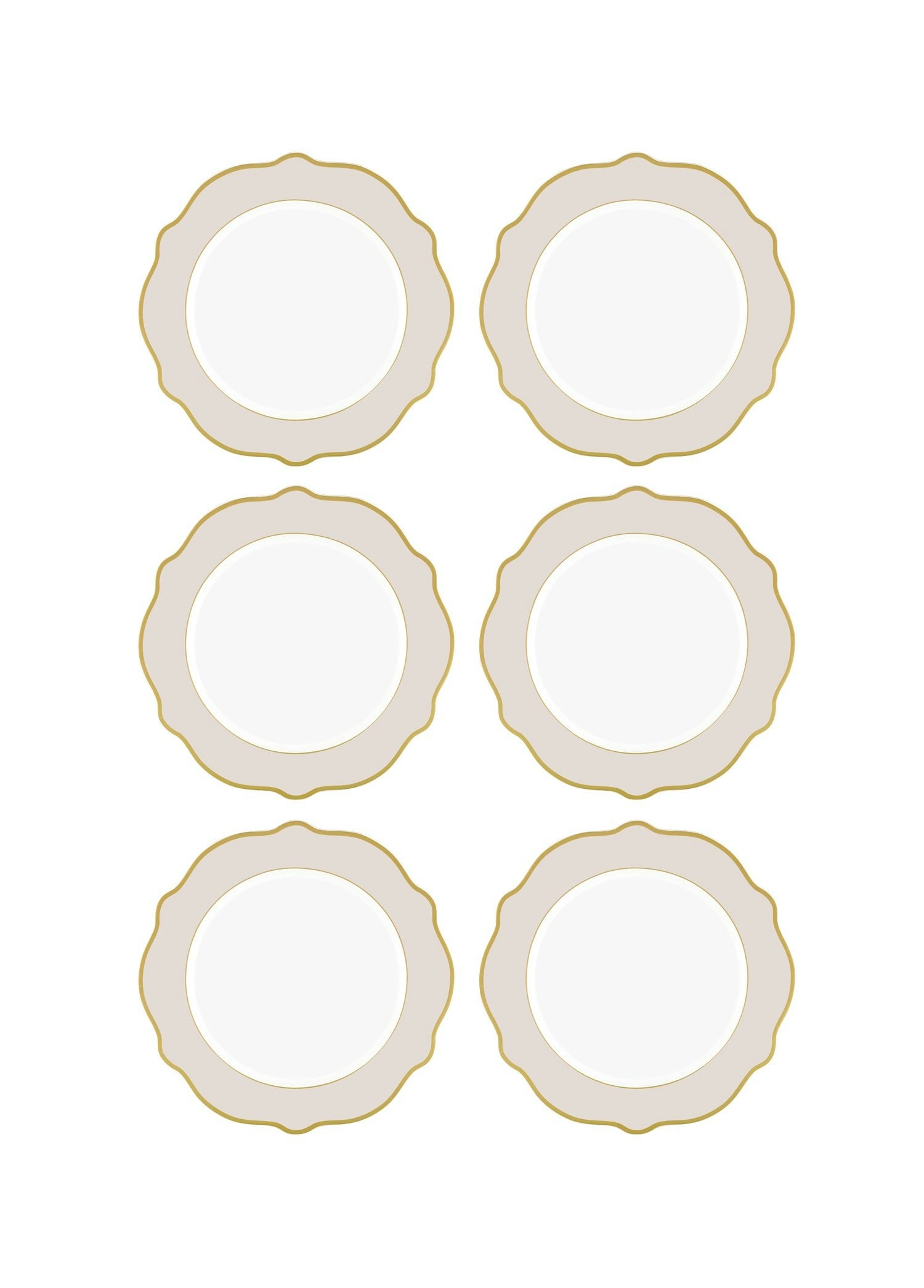 Rozi Beige Jaswely Collection Porcelain Side Plates, Set Of 6 (Sand )