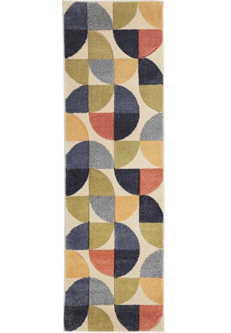 The Rugs Newport Geometric Rug – Bold Multicolour Design - 60X200 Cm