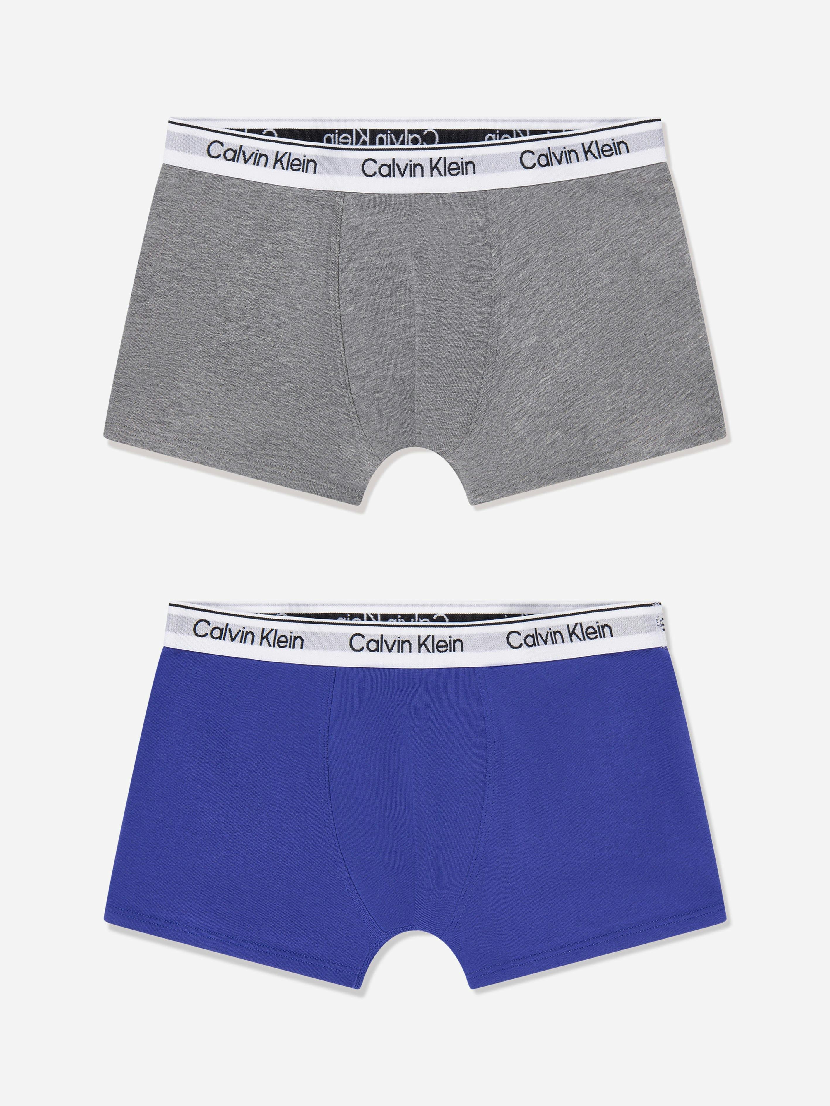 Calvin Klein Boys Blue 2 Pack Boxer Shorts Set In - 14 - 16 Yrs
