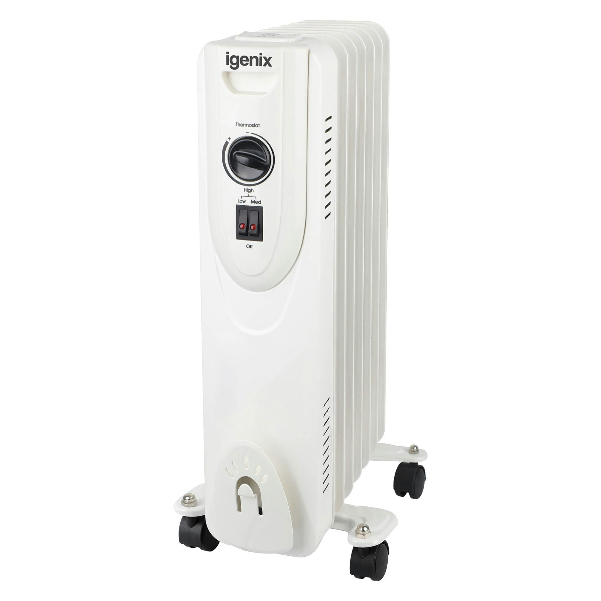 Igenix White Digital Oil Filled Radiator, 1.5Kw/1500W, Overheat Protection, Igho02615w