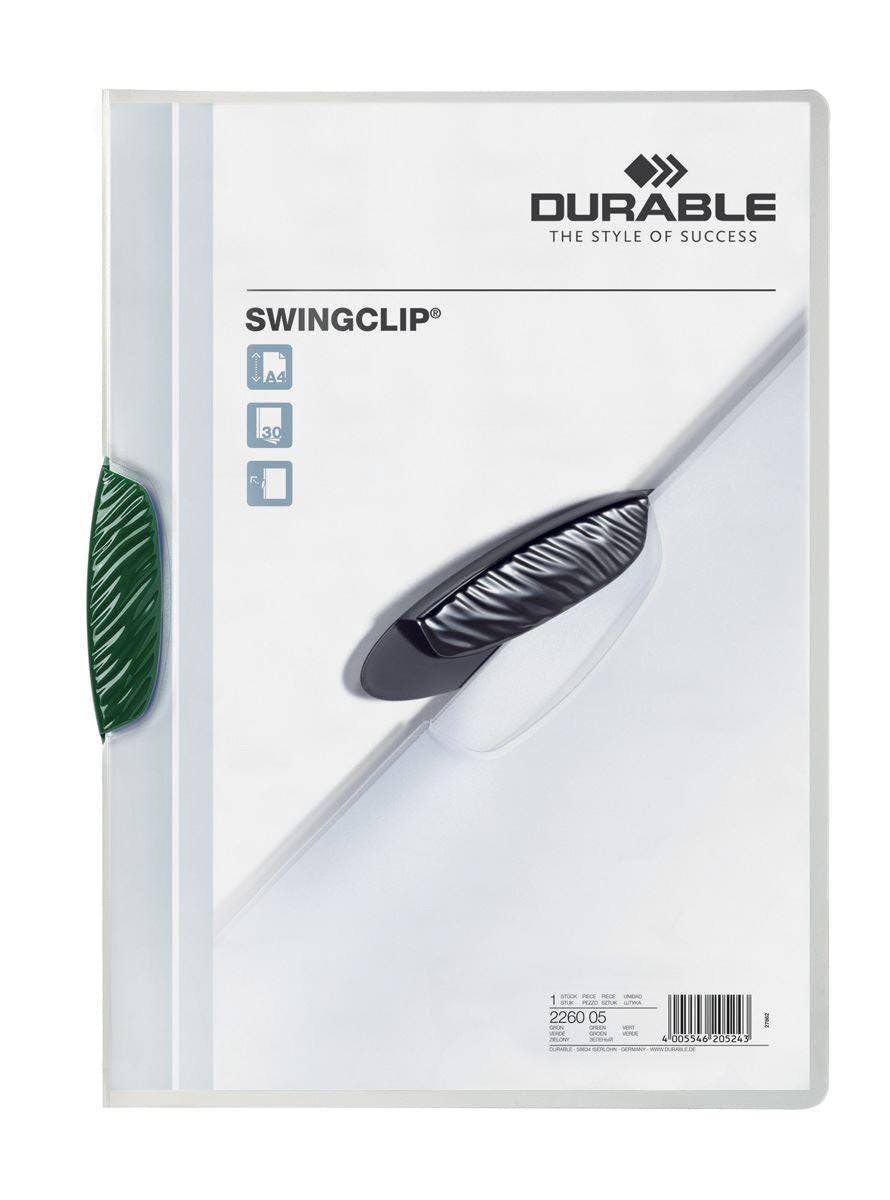Rackhams Green Swingclip 30 Document Swing Clip File Folder | 25 Pack | A4