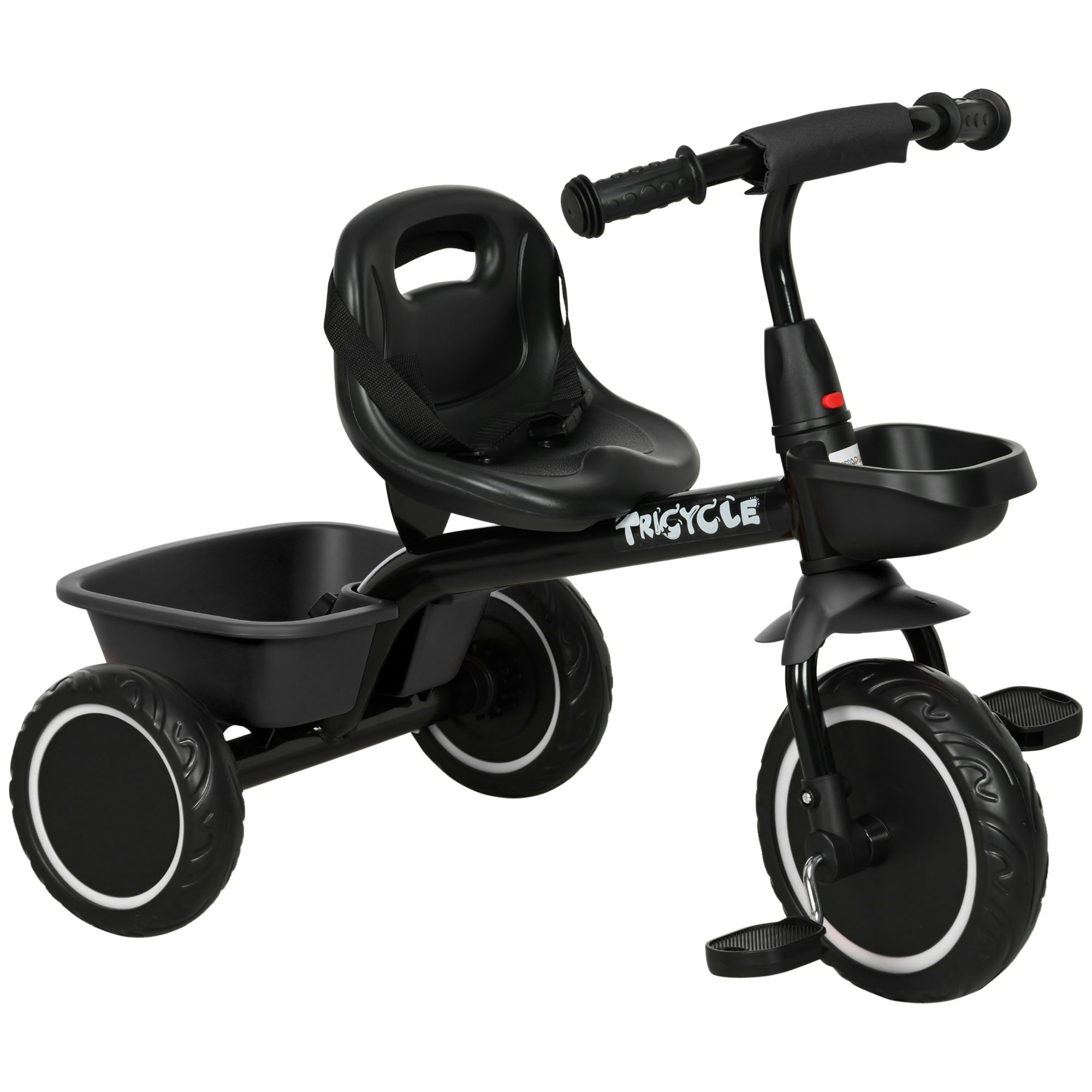 Aiyaplay Black Kids Trike For To 5 Years With Adjustable Seat, Baskets Size 2