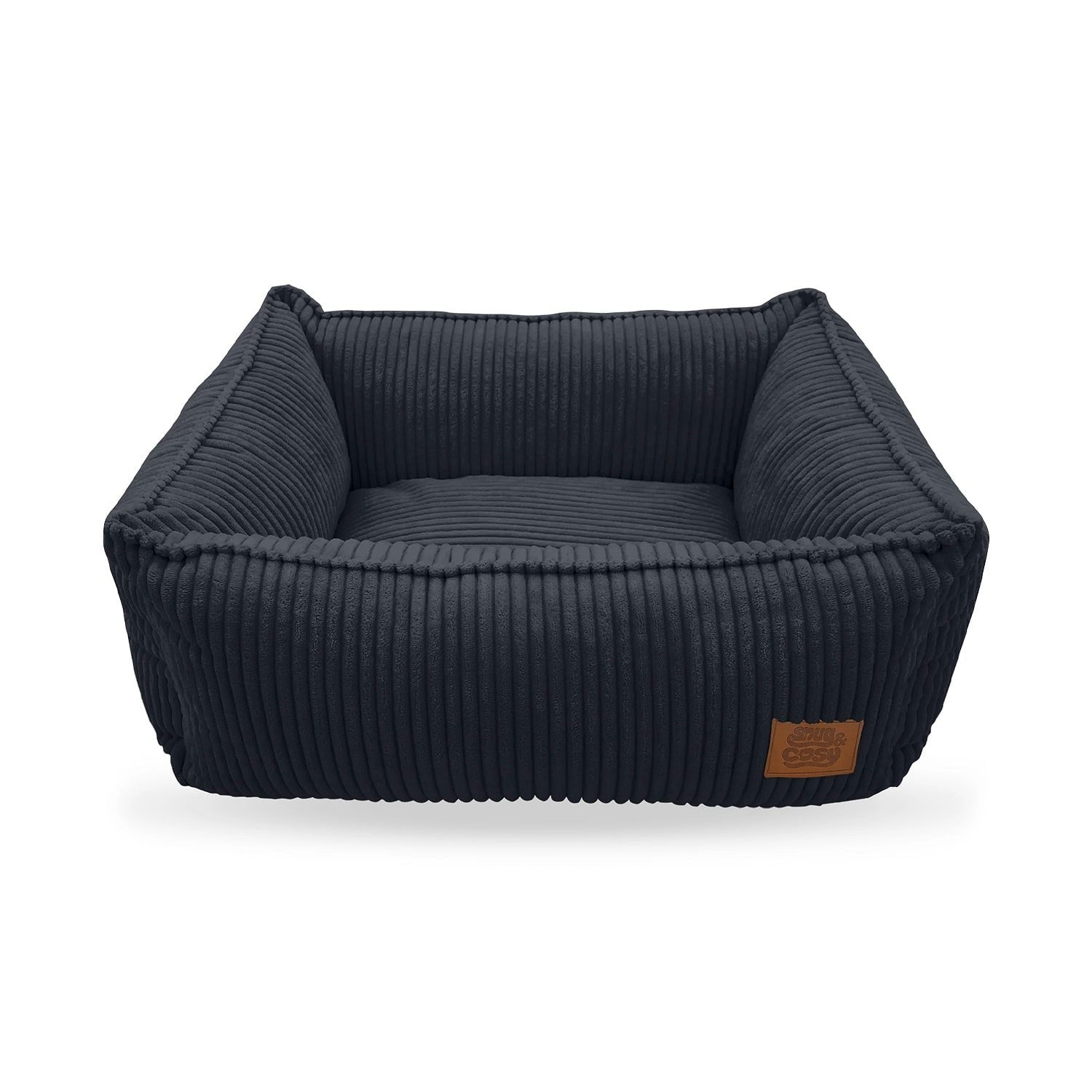 Snug And Cosy Pets Black The San Remo Chunky Cord Dog Bed - Large 30"