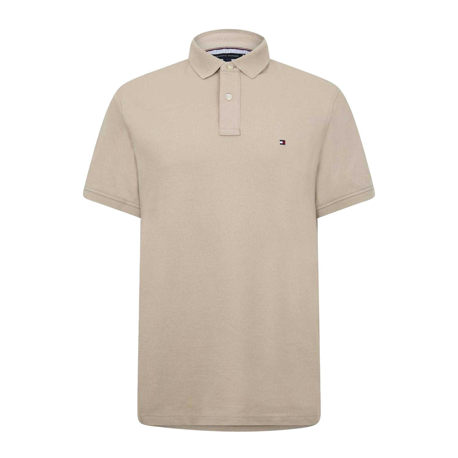 Tommy Hilfiger Men's 1985 Embroidered Logo Polo Shirt - Sandalwood - Xxl - Sandalwood - 96% Organic Cotton/4% Elastane