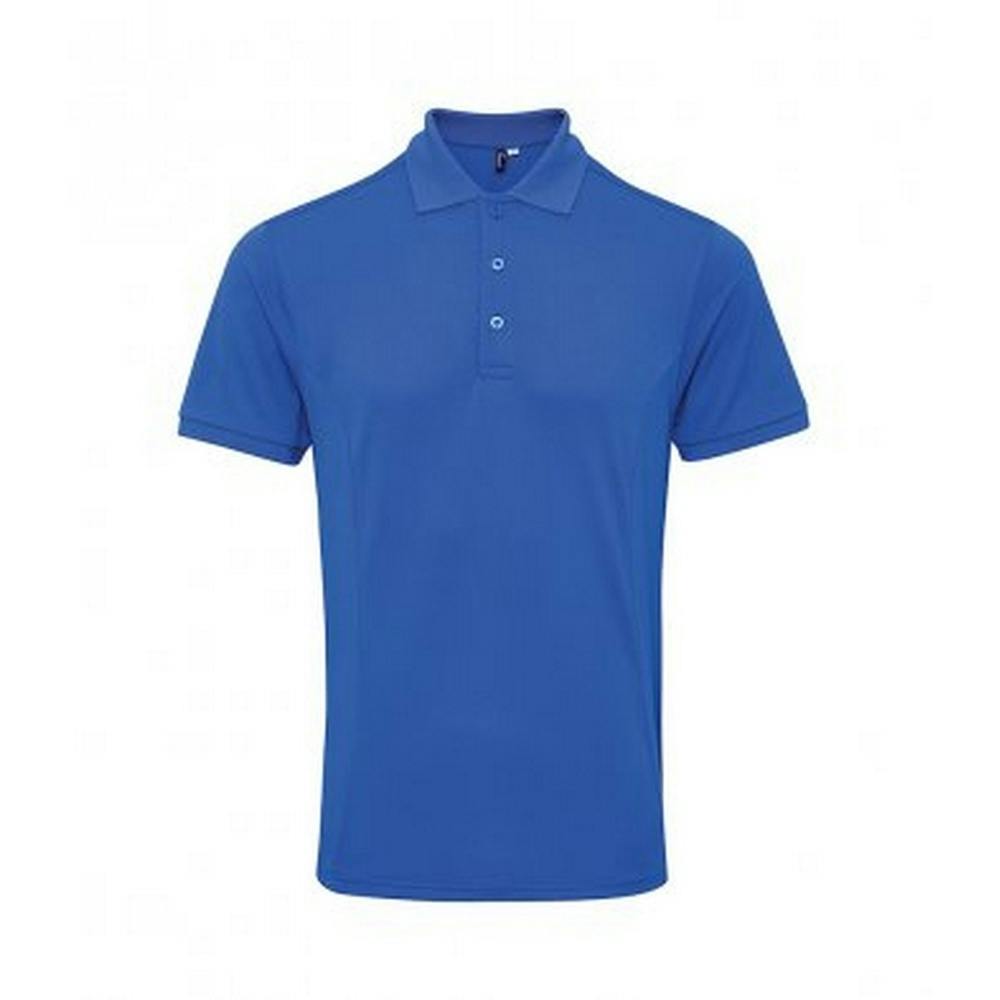 Premier (M, Royal) Mens Coolchecker Plus Piqu Polo Shirt - Image 3