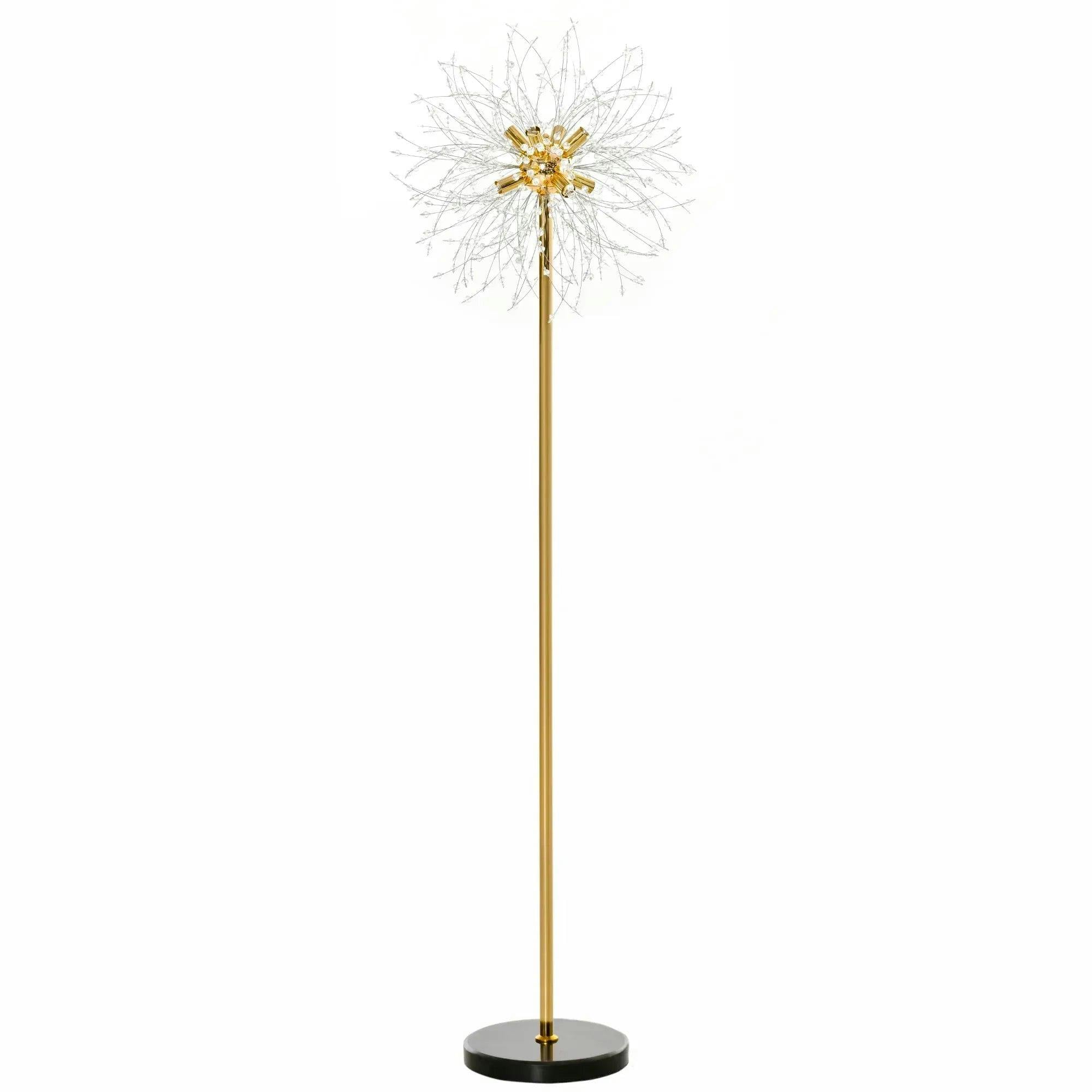 Homcom Unisex Gold Tall Standing Lamp With Dandelion Like Lampshade In - Image 5