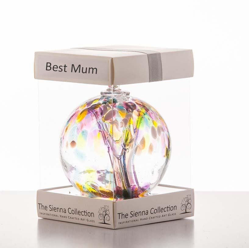 Sienna Glass Pink 10Cm Spirit Ball - Best Mum - Multicoloured