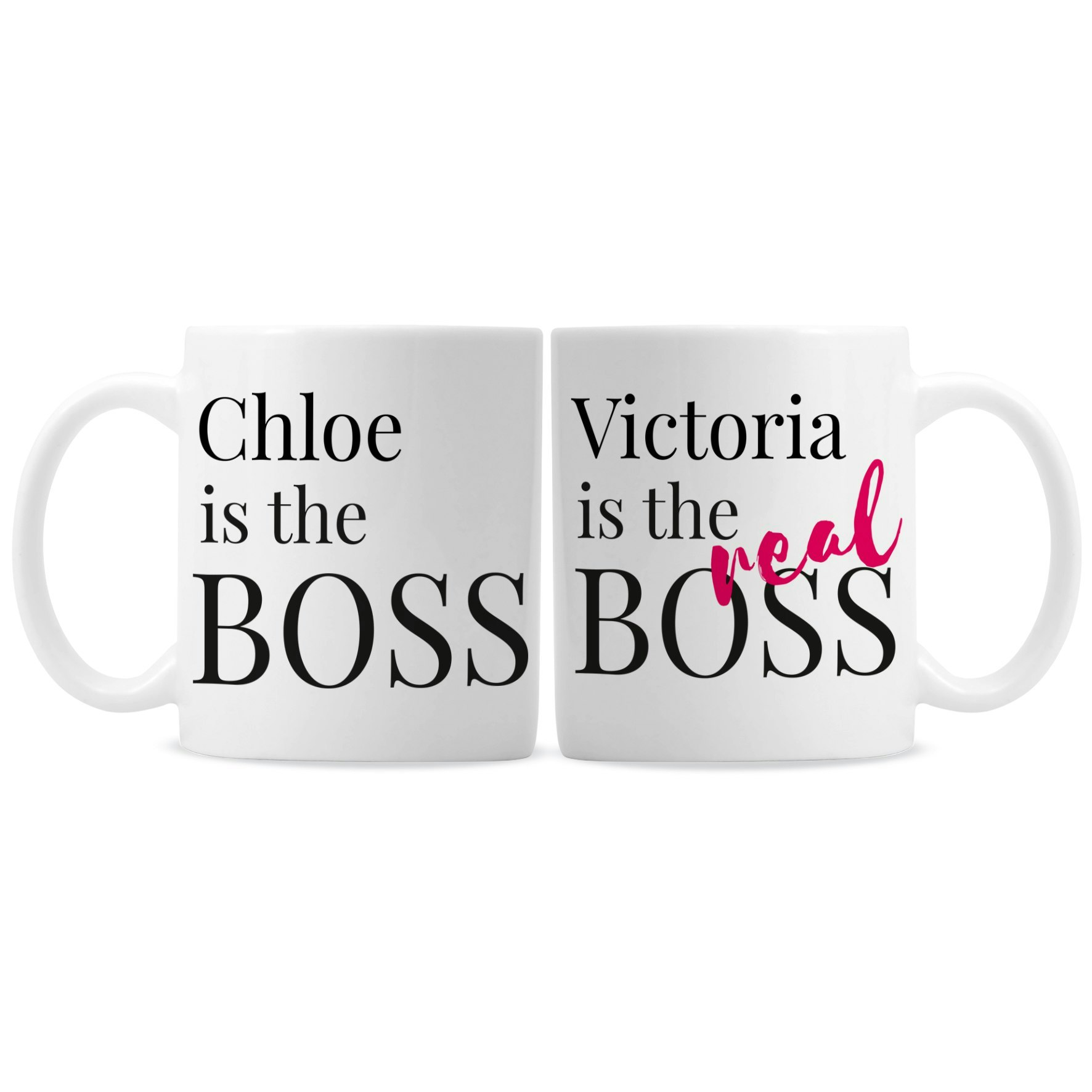 Personalised Memento Company Personalised The Real Boss Mug Set