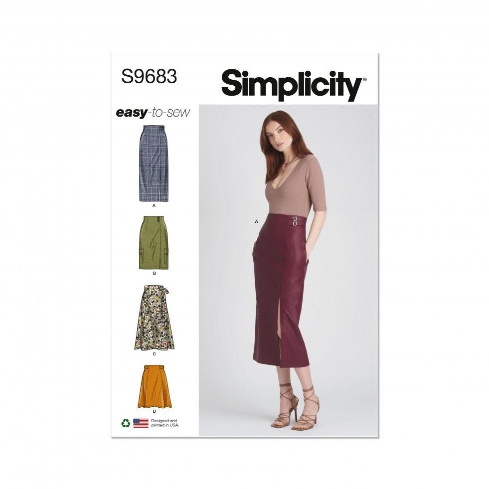 Simplicity Women's Sewing Pattern 9683, Skirts For K5 (8-10-12-14-16) - Easy - K5 (8-10-12-14-16)