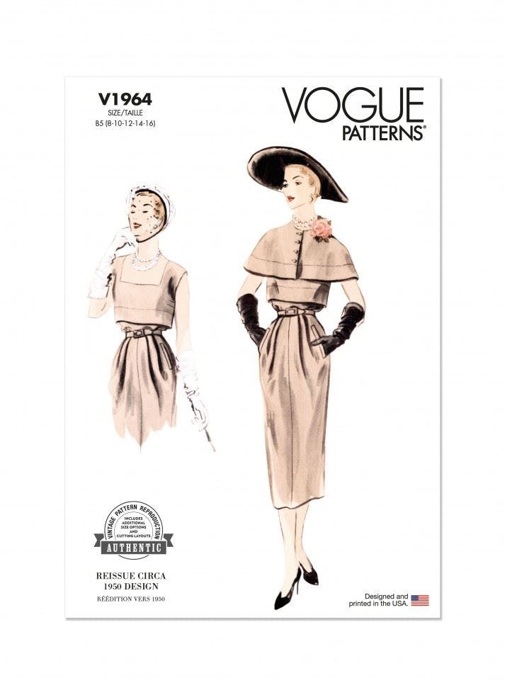 Vogue Women's Sewing Pattern 1964, Dresses, Jackets, Vintage Style For B5 (8-10-12-14-16) - Advanced - B5 (8-10-12-14-16)