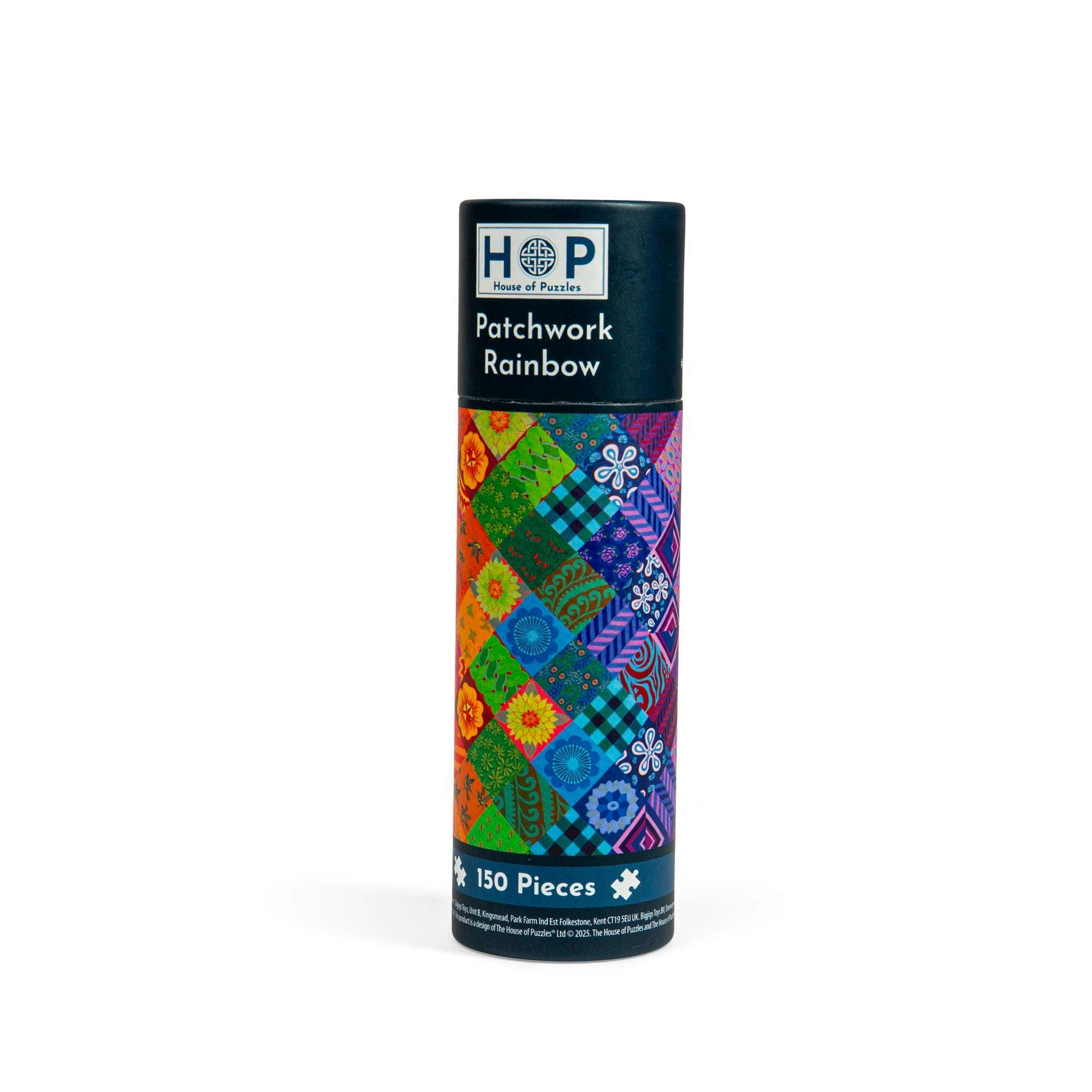 The House Of Puzzles Patchwork Rainbow Jigsaw Puzzle Tube - 150 Piece