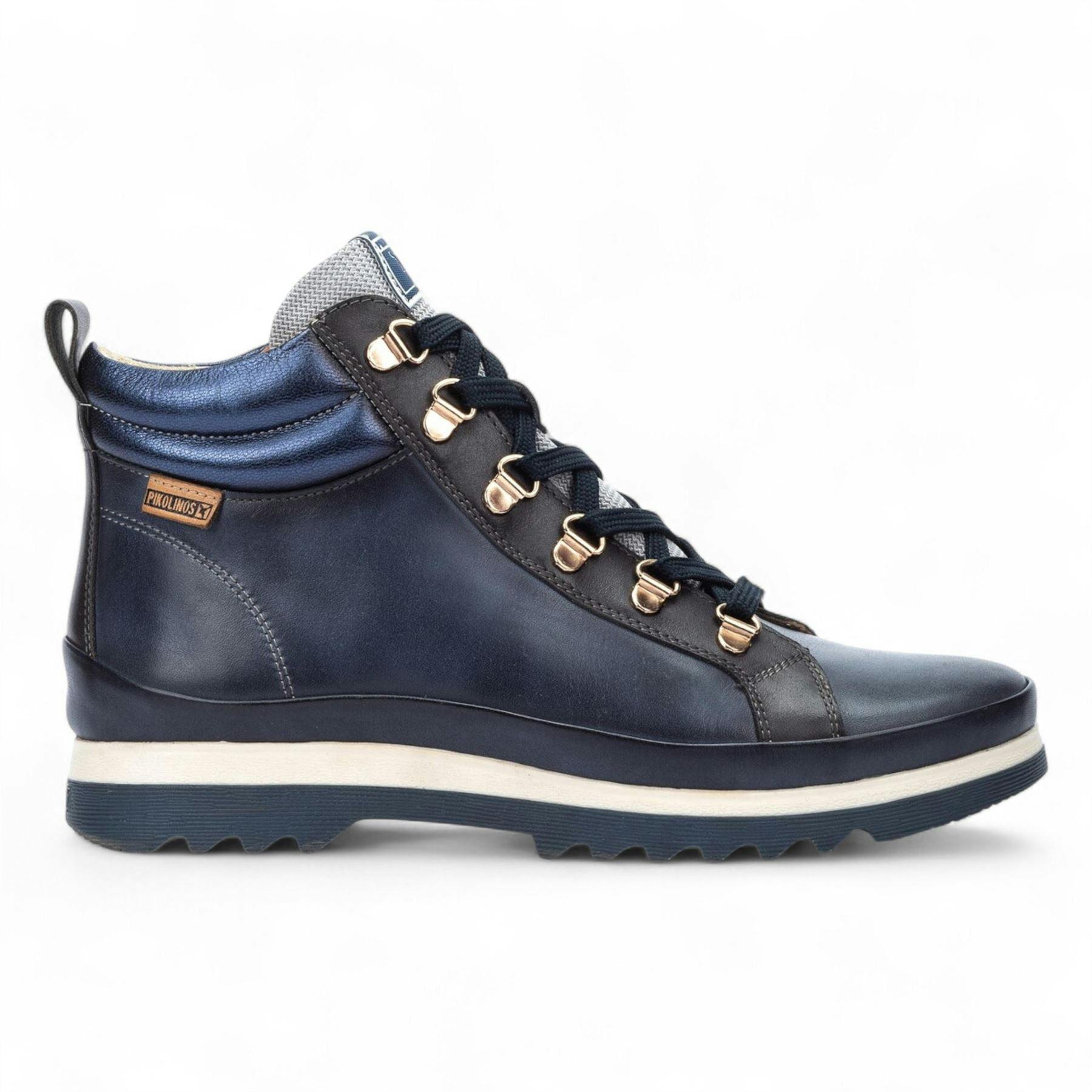 Pikolinos Women's Blue ’S Leather Ankle Trainers Boots - Vigo - Uk 4 | Eu 37 | Us 6.5-7