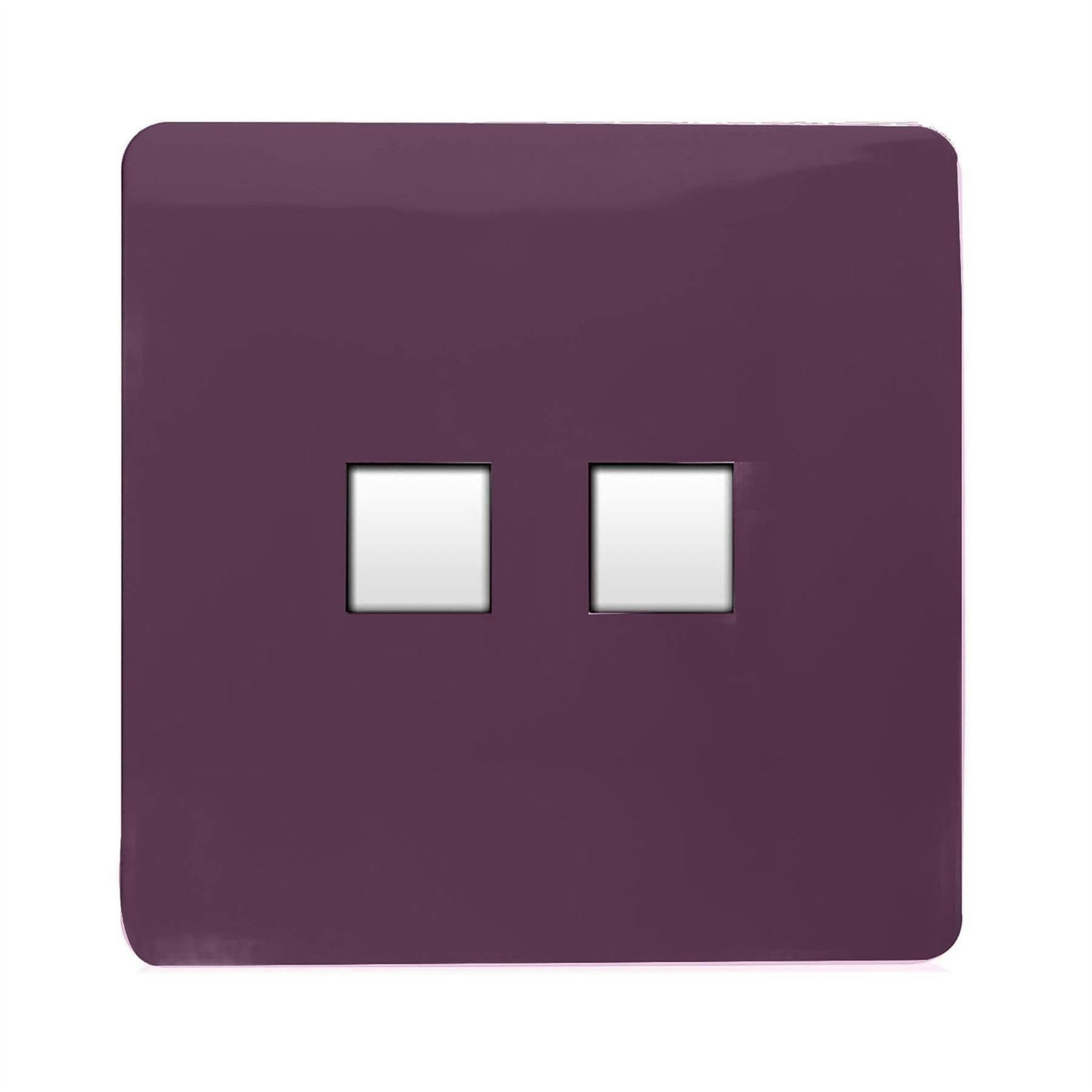 Trendi Switch 2 Gang Rj45 Cat 6 Pc Ethernet Socket - Plum Purple - Image 5