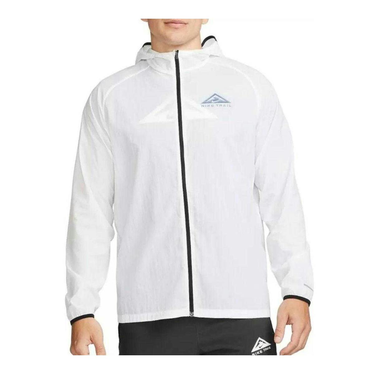 Nike Men's White Aireez Plain Dri-Fit Lightweight Jacket - Xxl - 100% Nylon