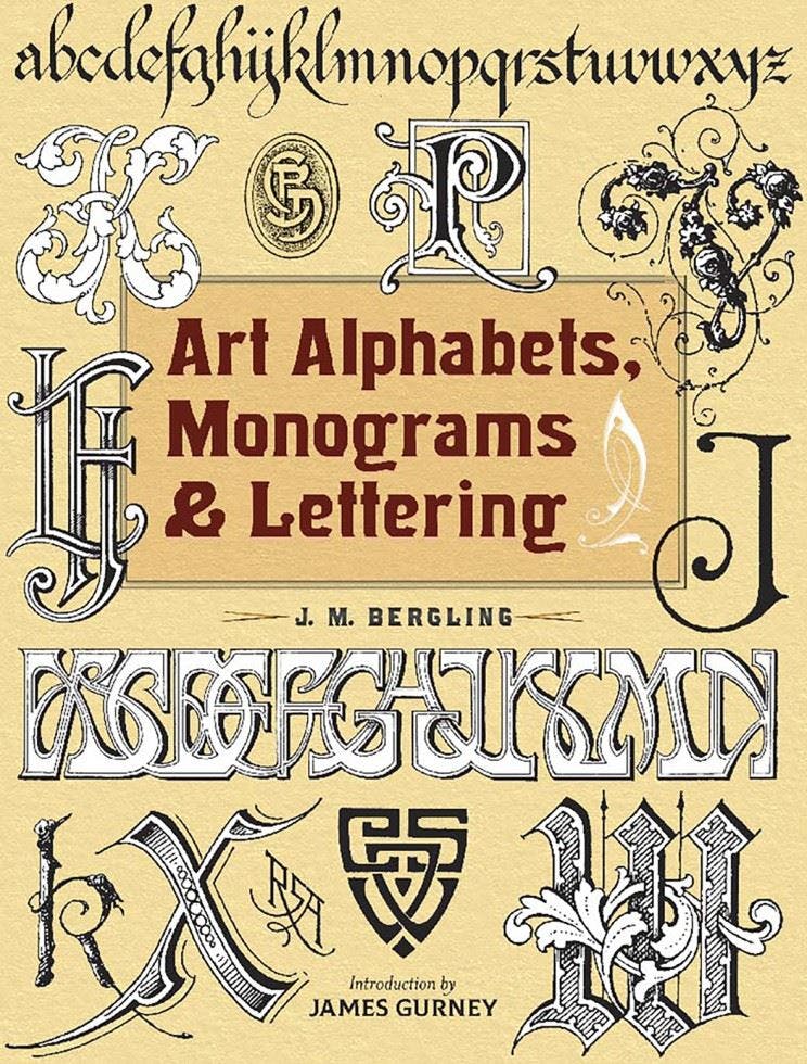 Art Alphabets, Monograms, and Lettering by J. M. Bergling NEW - Image 10