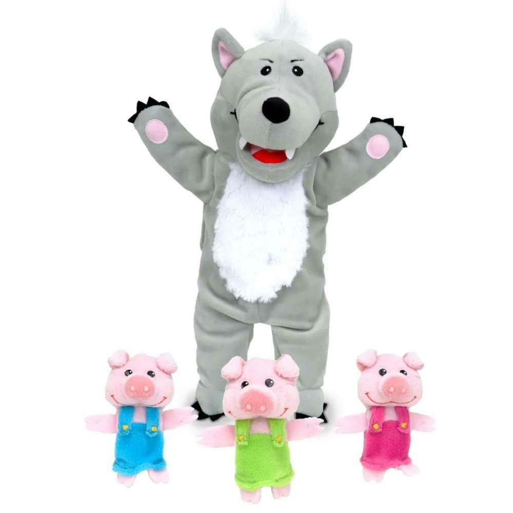 Fiesta Crafts Big Bad Wolf With 3 Little Pigs Hand Puppet