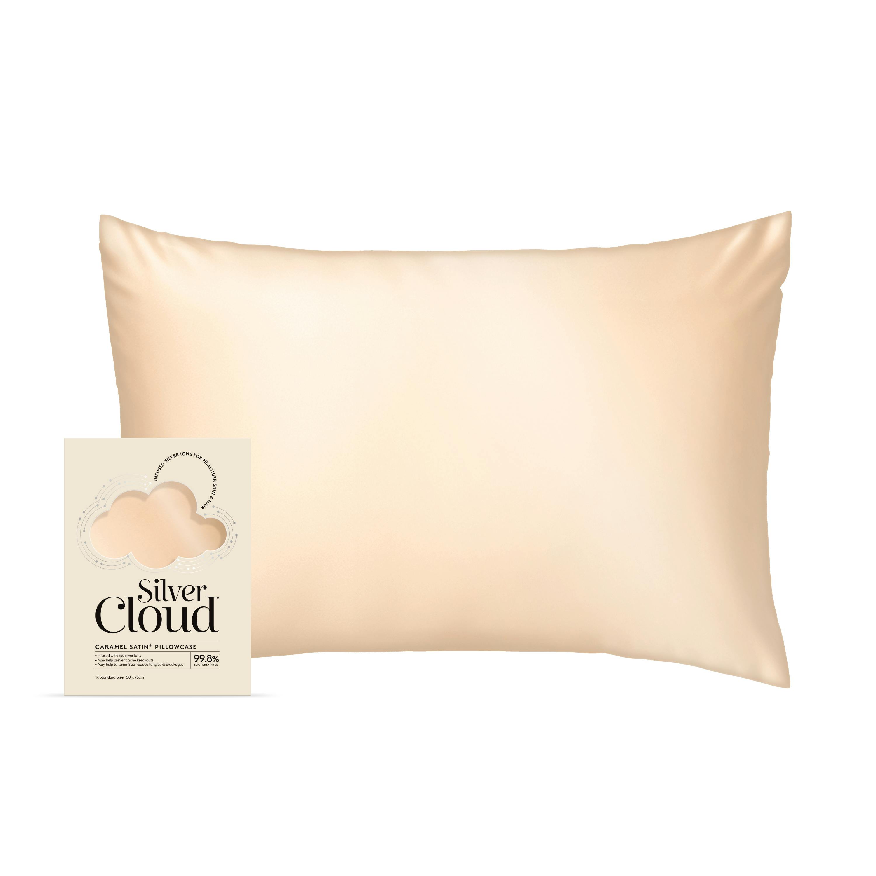 Silver Cloud Beauty Cloud Caramel Satin Pillowcase With Ions