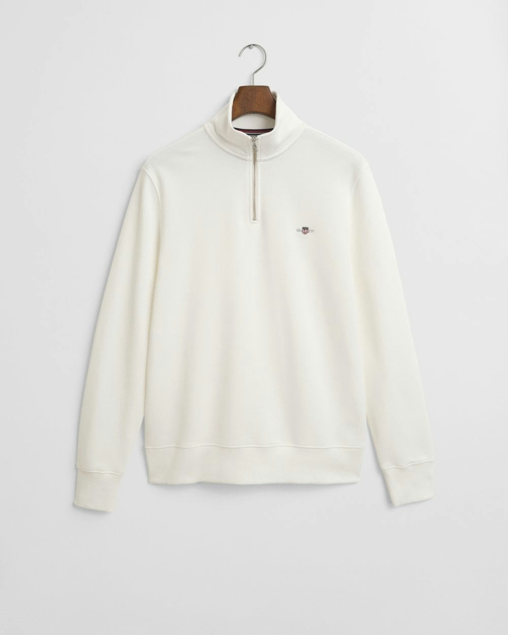 Gant Men's Regular Fit Shield Logo Half Zip Sweatshirt - 113 Eggshell - 113 Eggshell - Xl