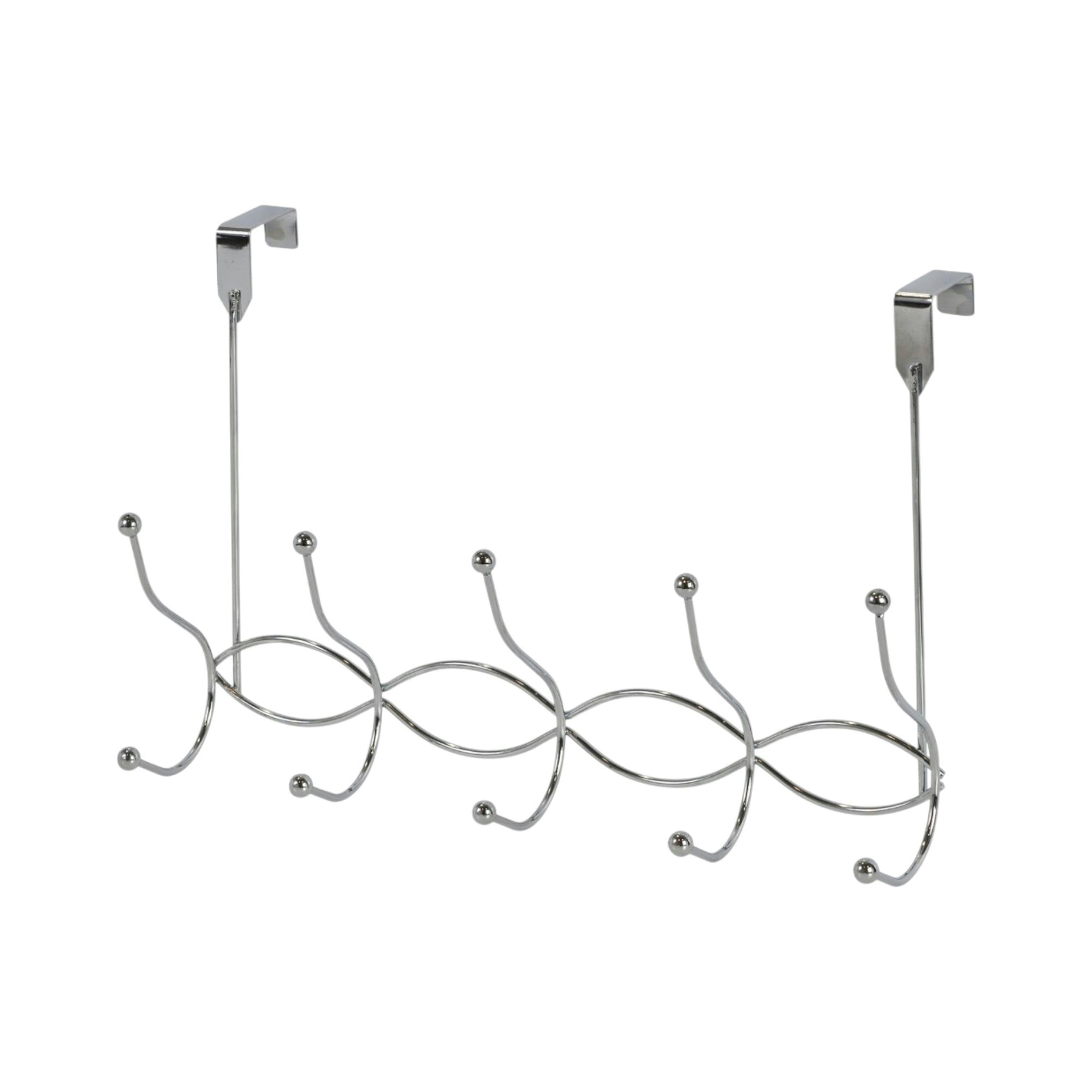 Showerdrape Waves Chrome Over Door Storage Hooks
