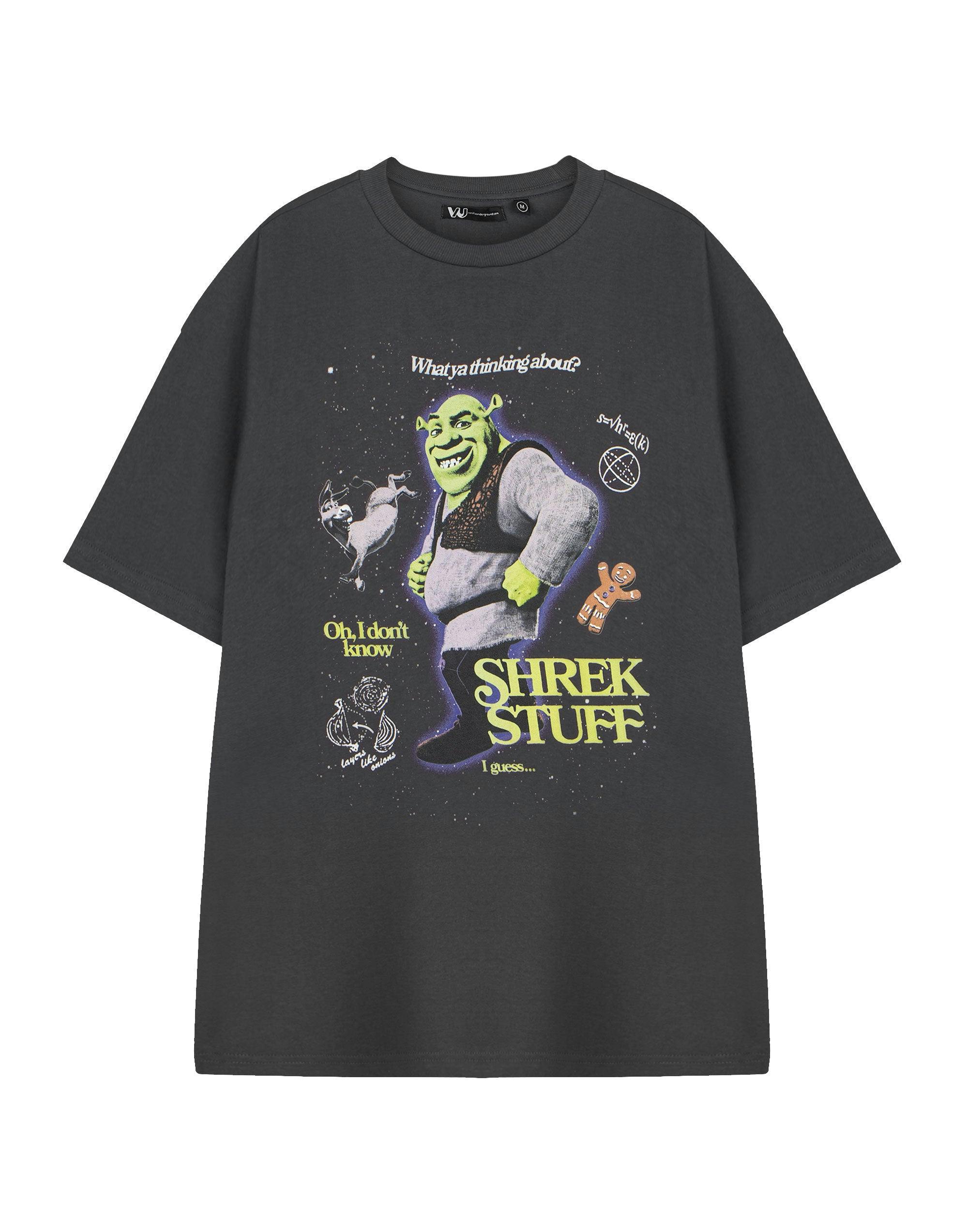 Vanilla Underground Unisex Grey Shrek Shrek Stuff Short Sleeved T-Shirt - Small