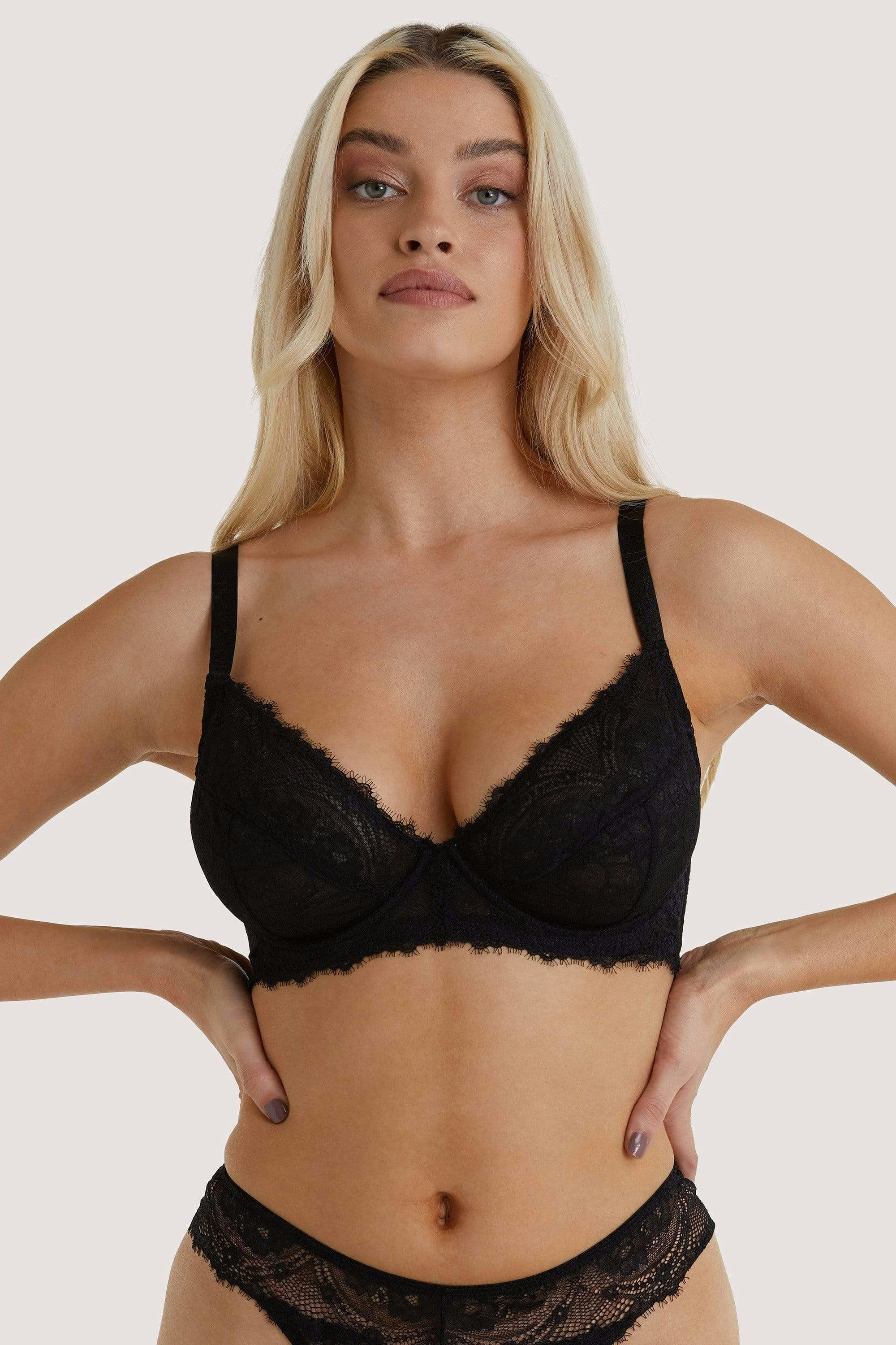 Wolf & Whistle Black Ariana Everyday Plunge Bra - 32B