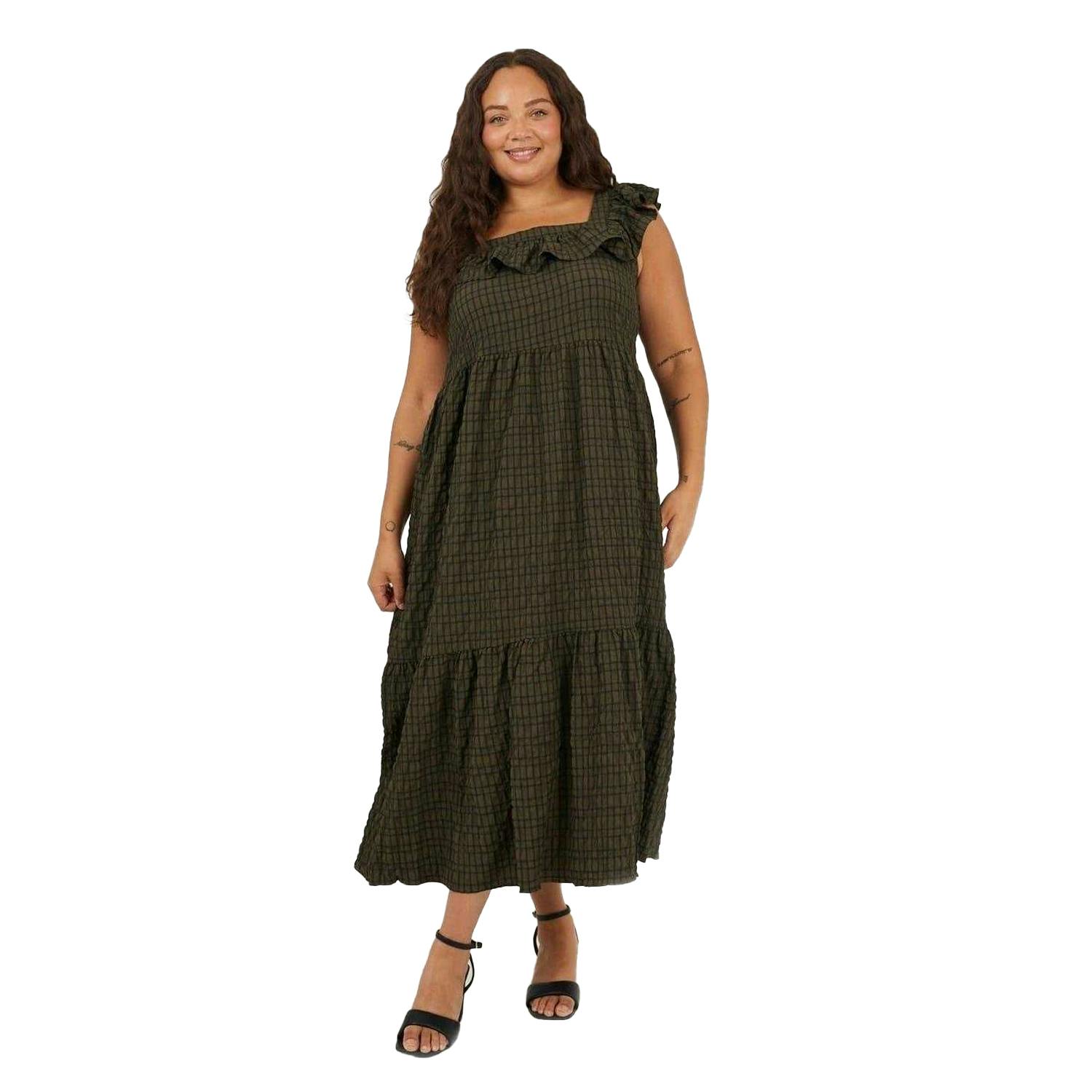 Brave Soul Women's Black Maxi Dress - Khaki/ - 20 Uk - Khaki/ - 99% Polyester/1% Elastane