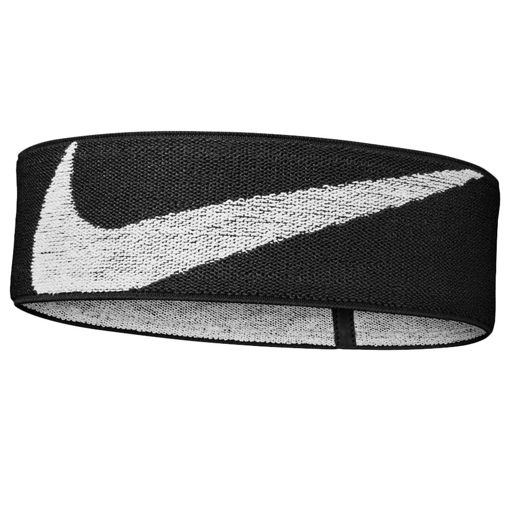 Nike Black/Grey Knitted Logo Headband - One Size - 70% Cotton/25% Rubber/5% Silicone