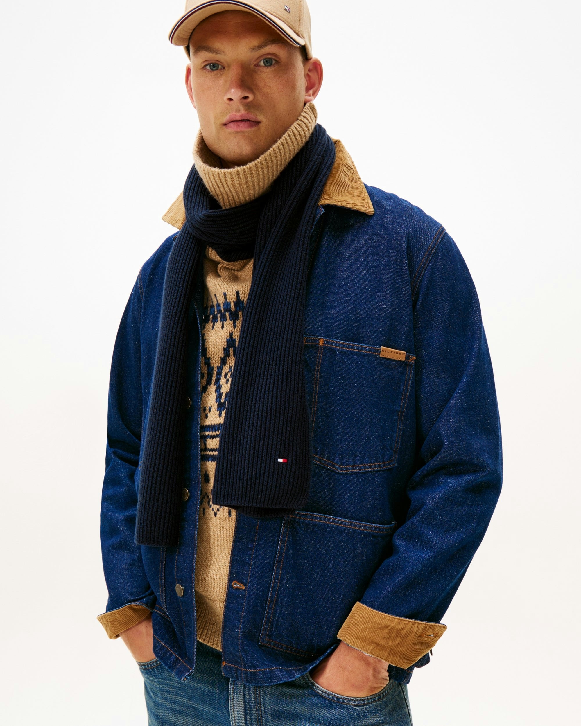 Tommy Hilfiger Men's Pima Cotton Scarf - Space Blue - One Size - Image 4