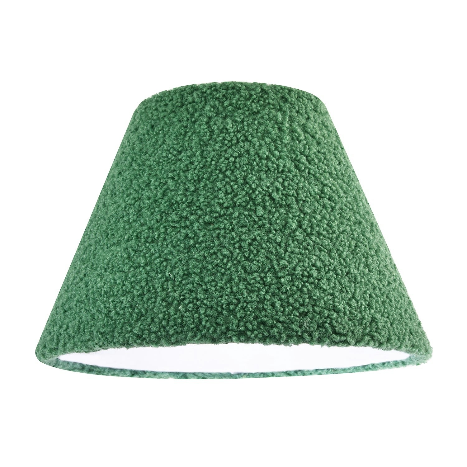Rackhams Green/White Emerald Textured Velvet Wool Fabric Lamp Shade With Inner