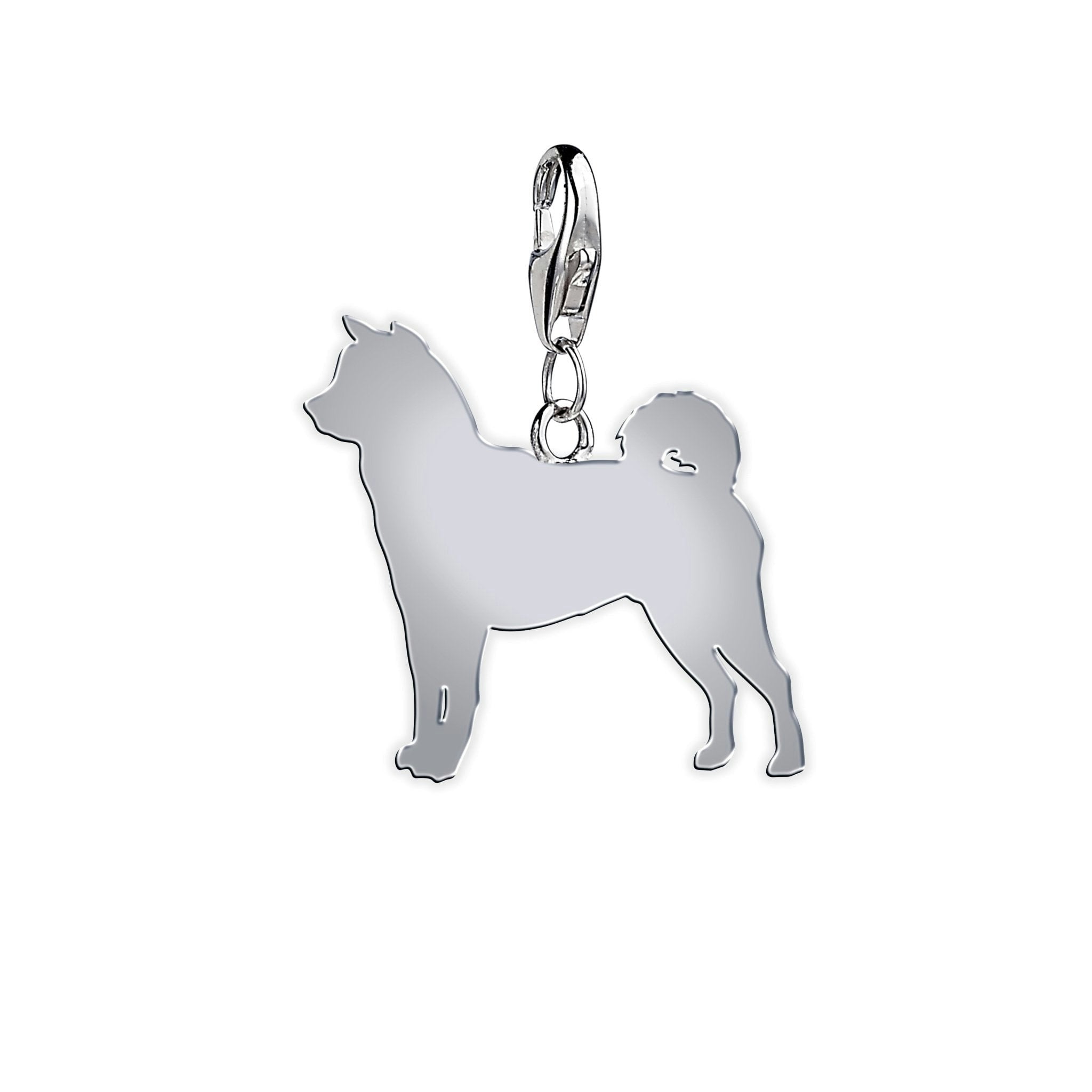 Mylee London Silver Akita Inu Silhouette Charm - Yes - Clip On Charm