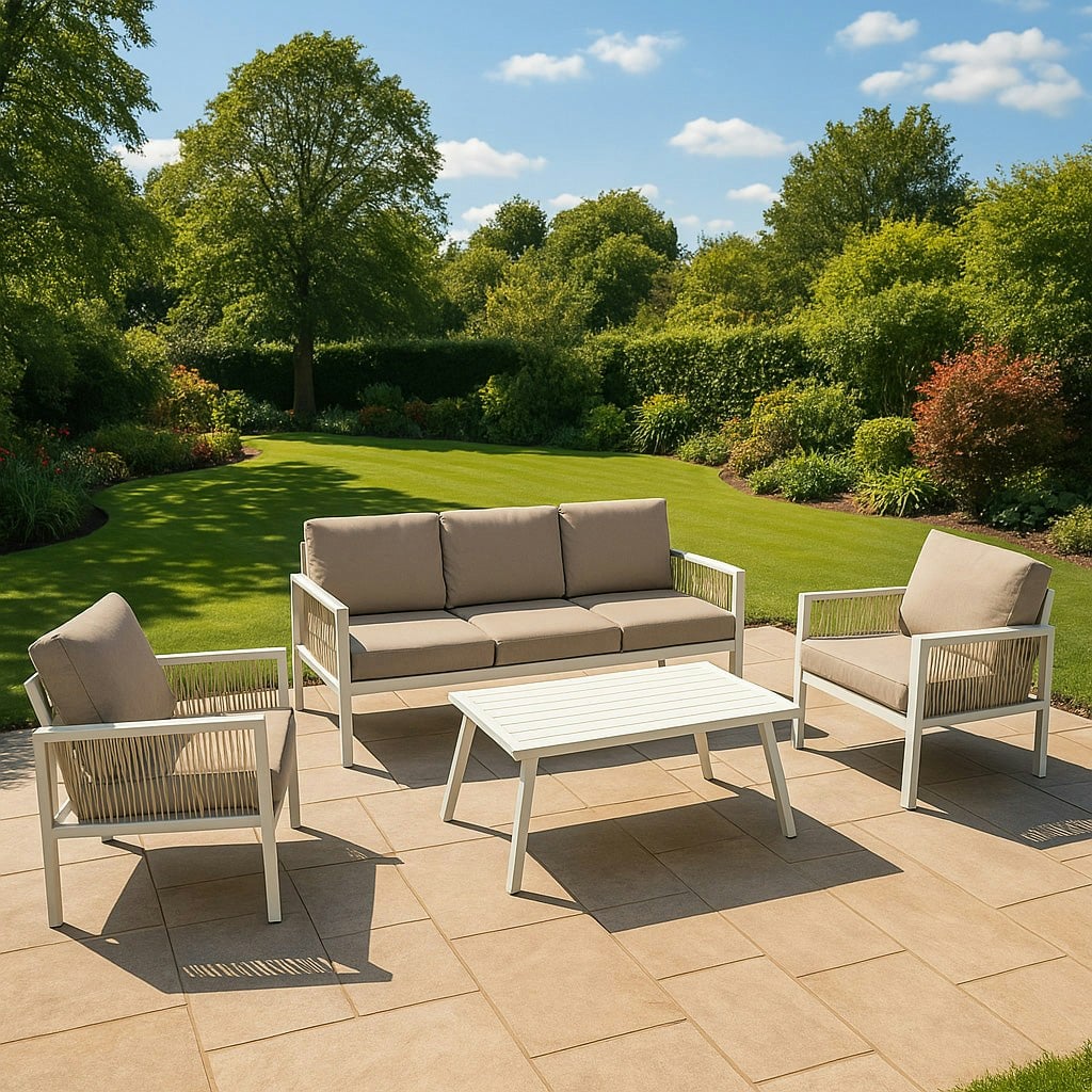 Rackhams White Aluminium 4 Piece Sofa Set
