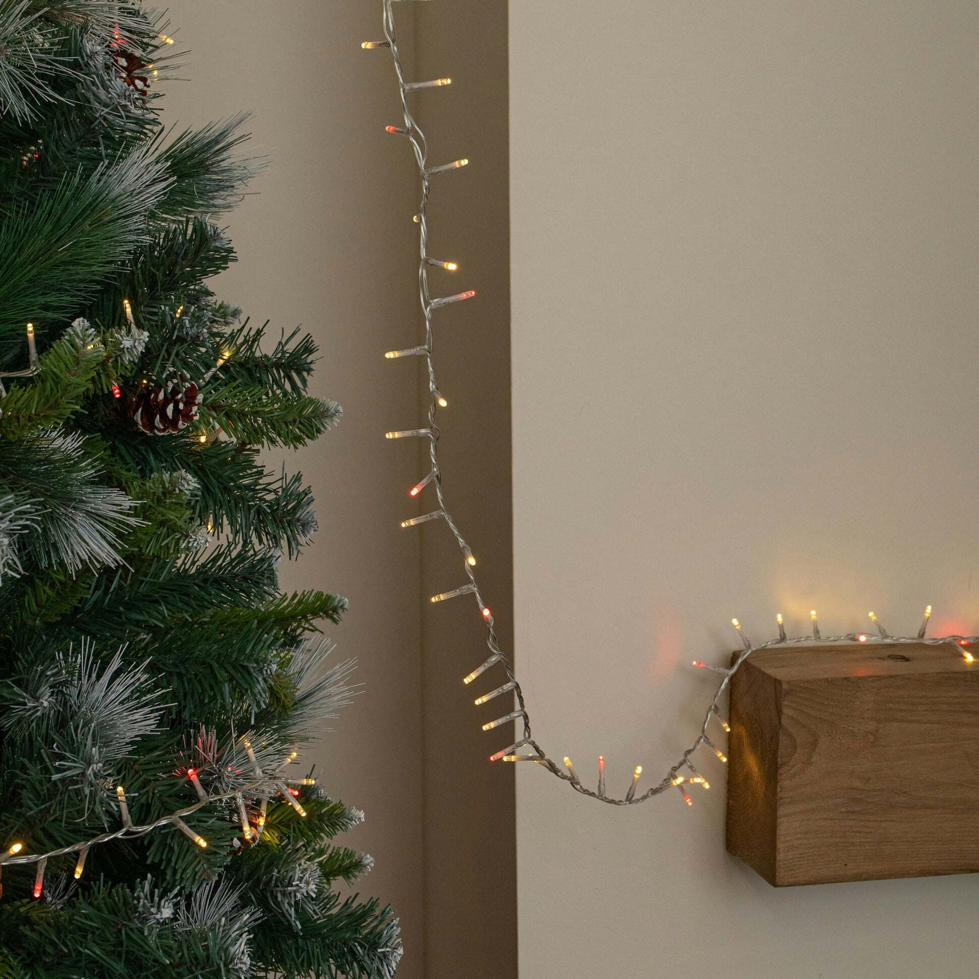 Premier 25M 1000 Led Treebrights Christmas String Lights In Red & Warm White On Clear Cable - Image 2