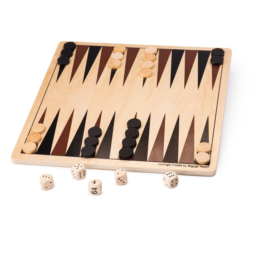 Bigjigs Toys Unisex Multicolor Backgammon Set Board Game - Image 3