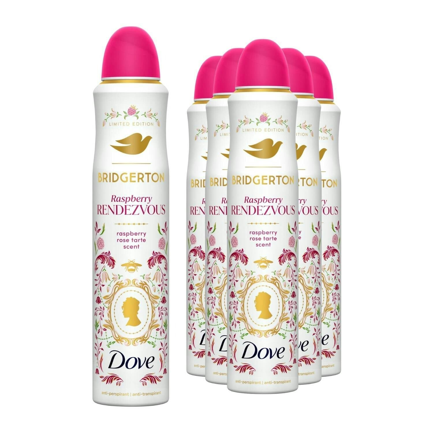 Dove Limited Edition Bridgerton Raspberry Rendezvous Aerosol Deodorant 200Ml,6Pk - Image 3