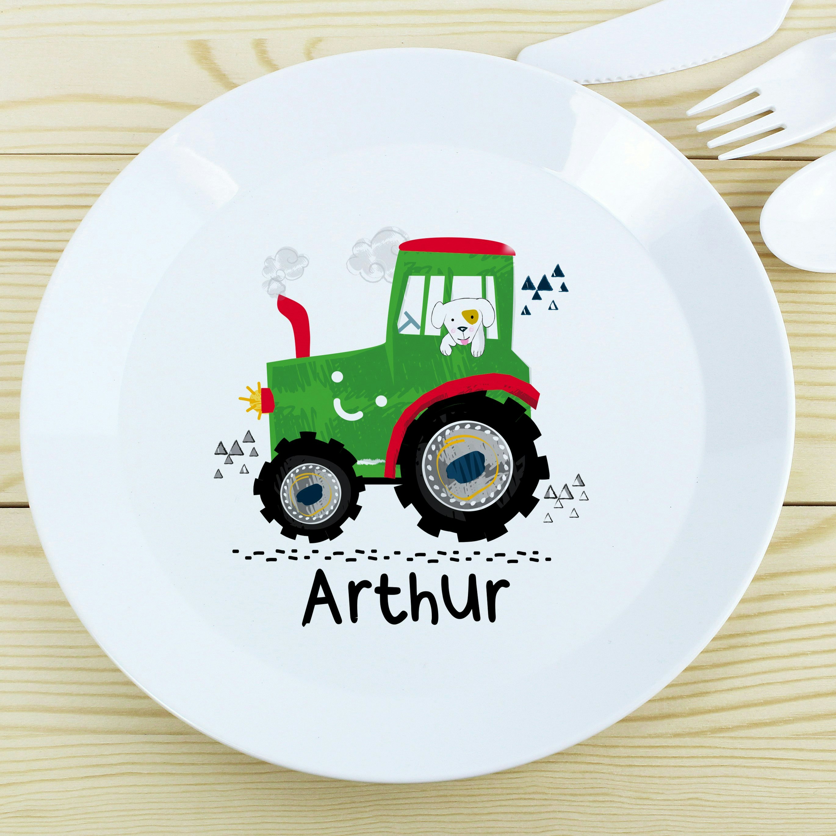 Rackhams Personalised Tractor Plastic Plate