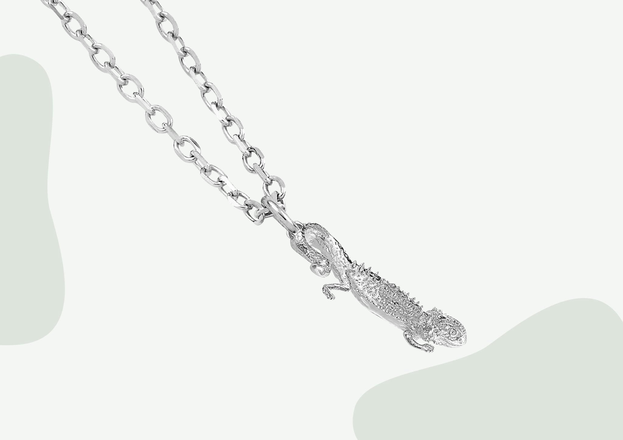 Mylee London Silver Bearded Dragon Necklace - Personalised - No