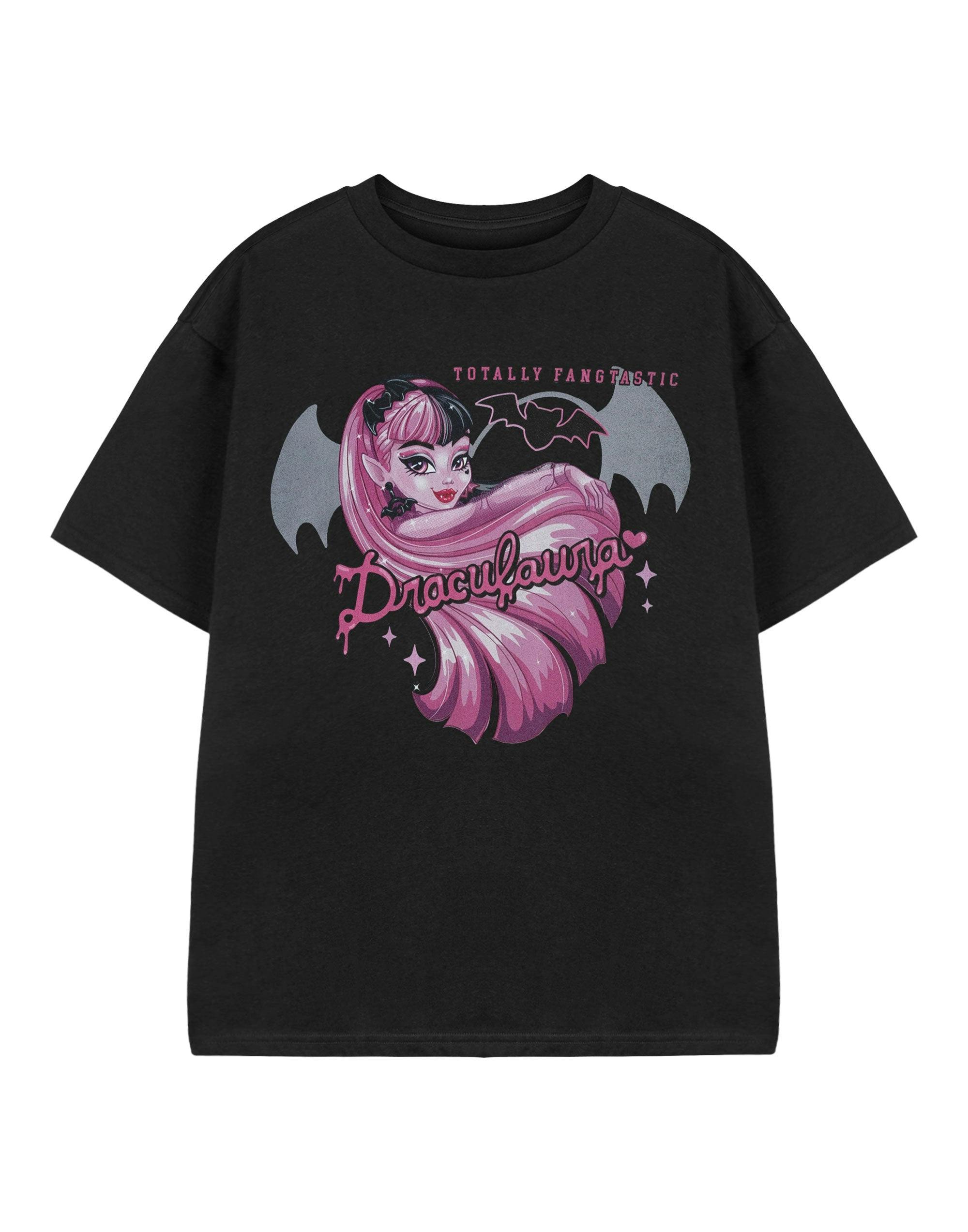 Vanilla Underground Girls Black Monster High Draculaura Short Sleeved T-Shirt - 7-8 Years