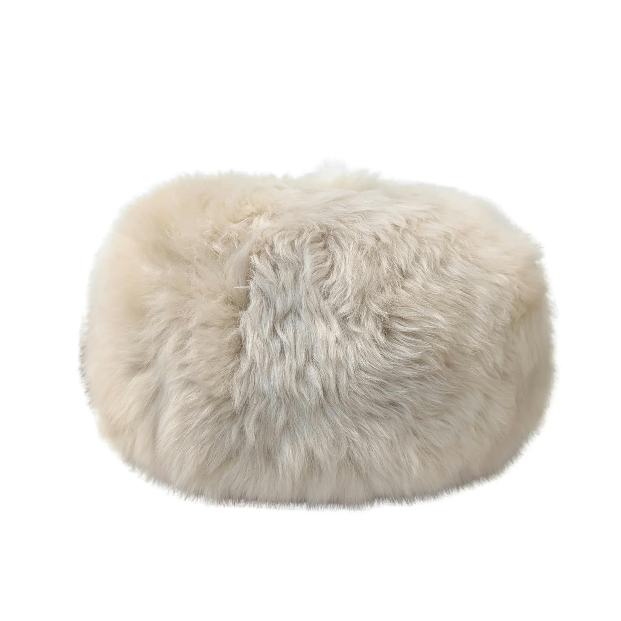 Eastern Counties Leather Sheepskin Pouffe - Linen - One Size - Linen - 100% Mixed
