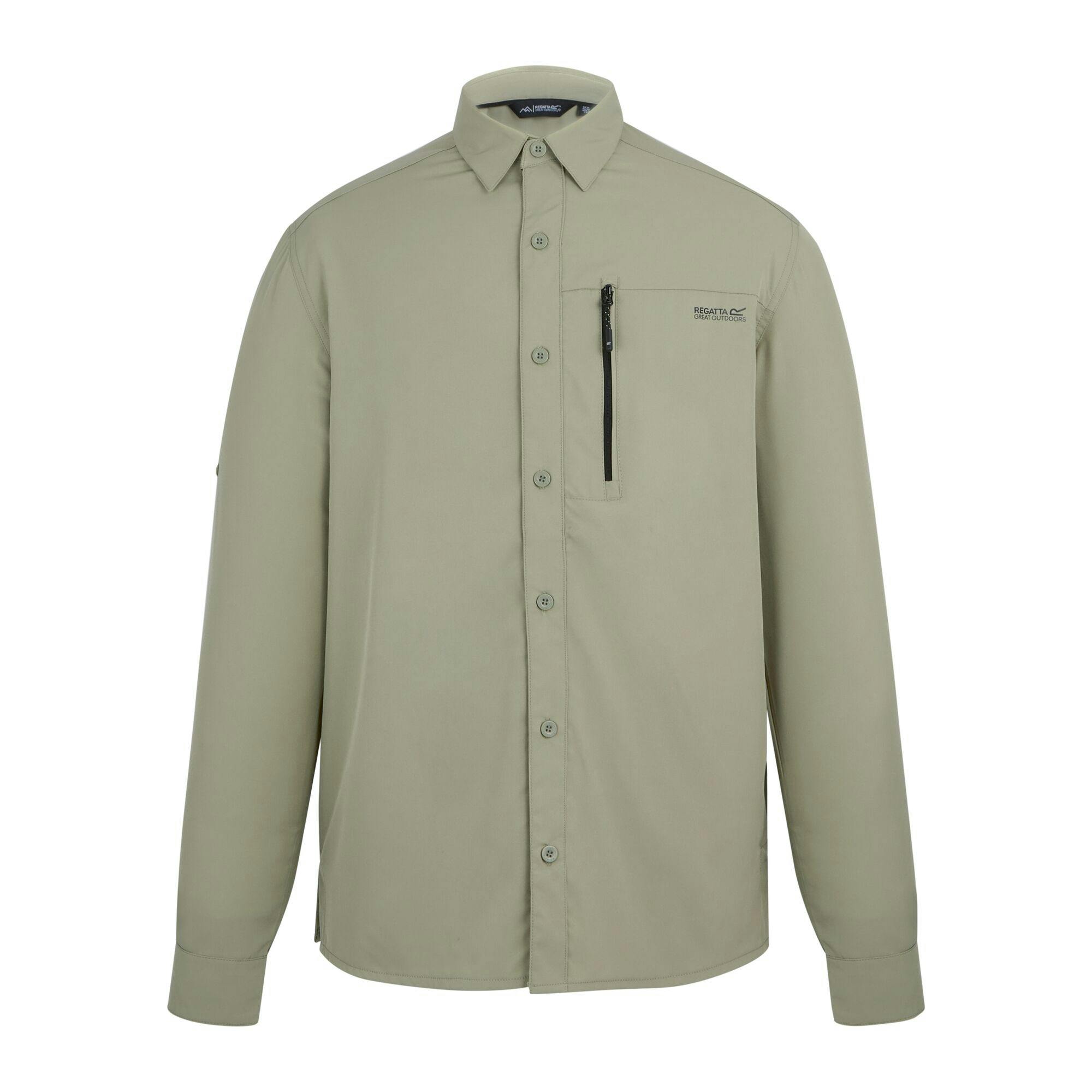 Regatta (L, Abbeystone) Mens Light Insect Repellent Long-Sleeved Travel Shirt - Image 2